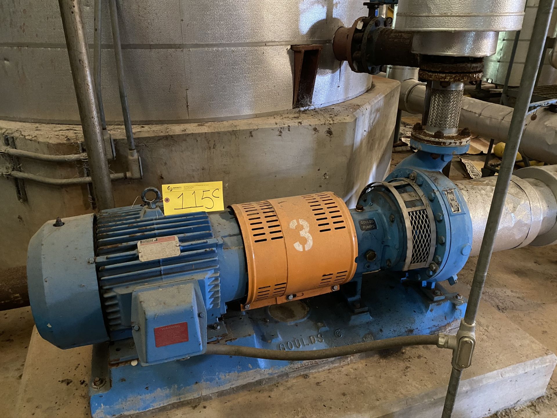 GOULDS PUMPS WITH MOTOR (#3) S/N 723E814.2 (SUBJECT TO BULK BID LOT 100) (BOILER ROOM)