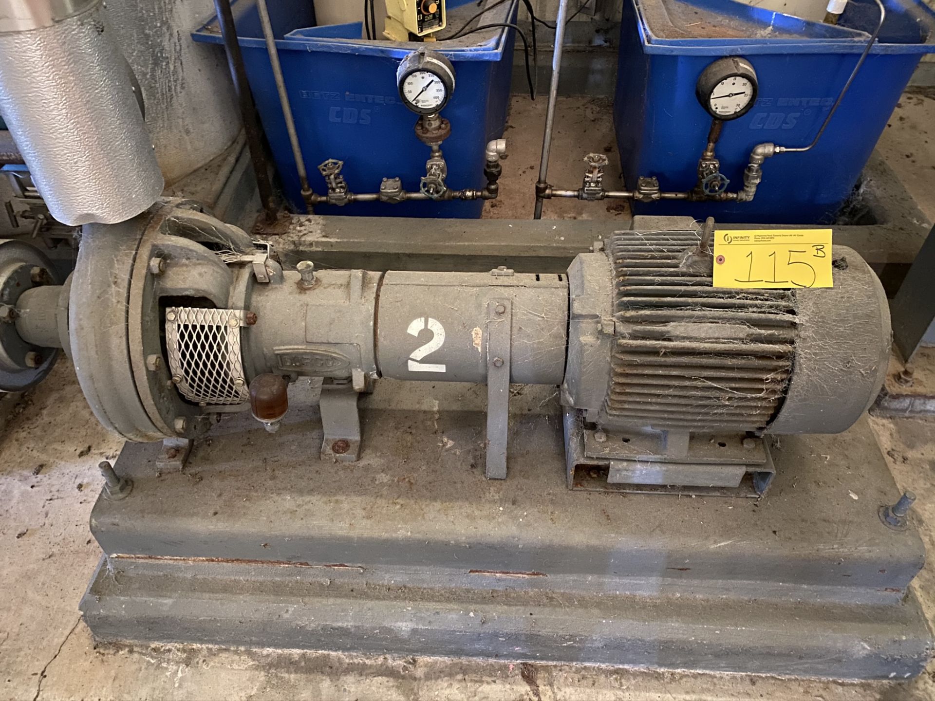 DURCO GRAY PUMPS WITH MOTOR (#2) S/N 397408 WR 12-93. (SUBJECT TO BULK BID LOT 100) (BOILER ROOM)