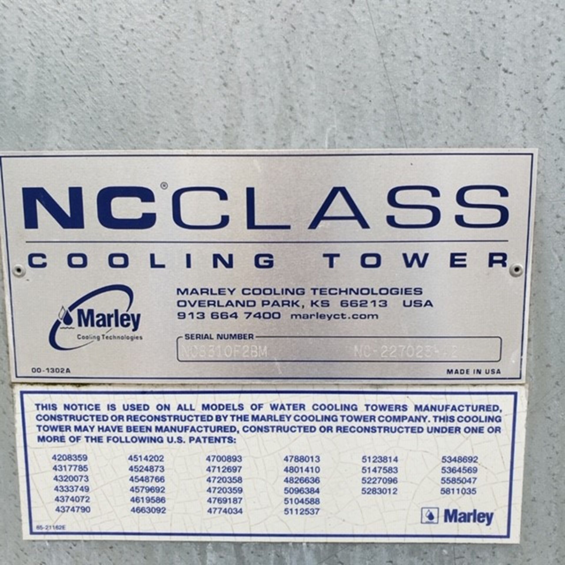 Marley Water Cooling Tower. MODEL NC8310F-2 BM, S/N NC8310F2BM W/ 40HP MOTOR behind Scotland - Image 2 of 13