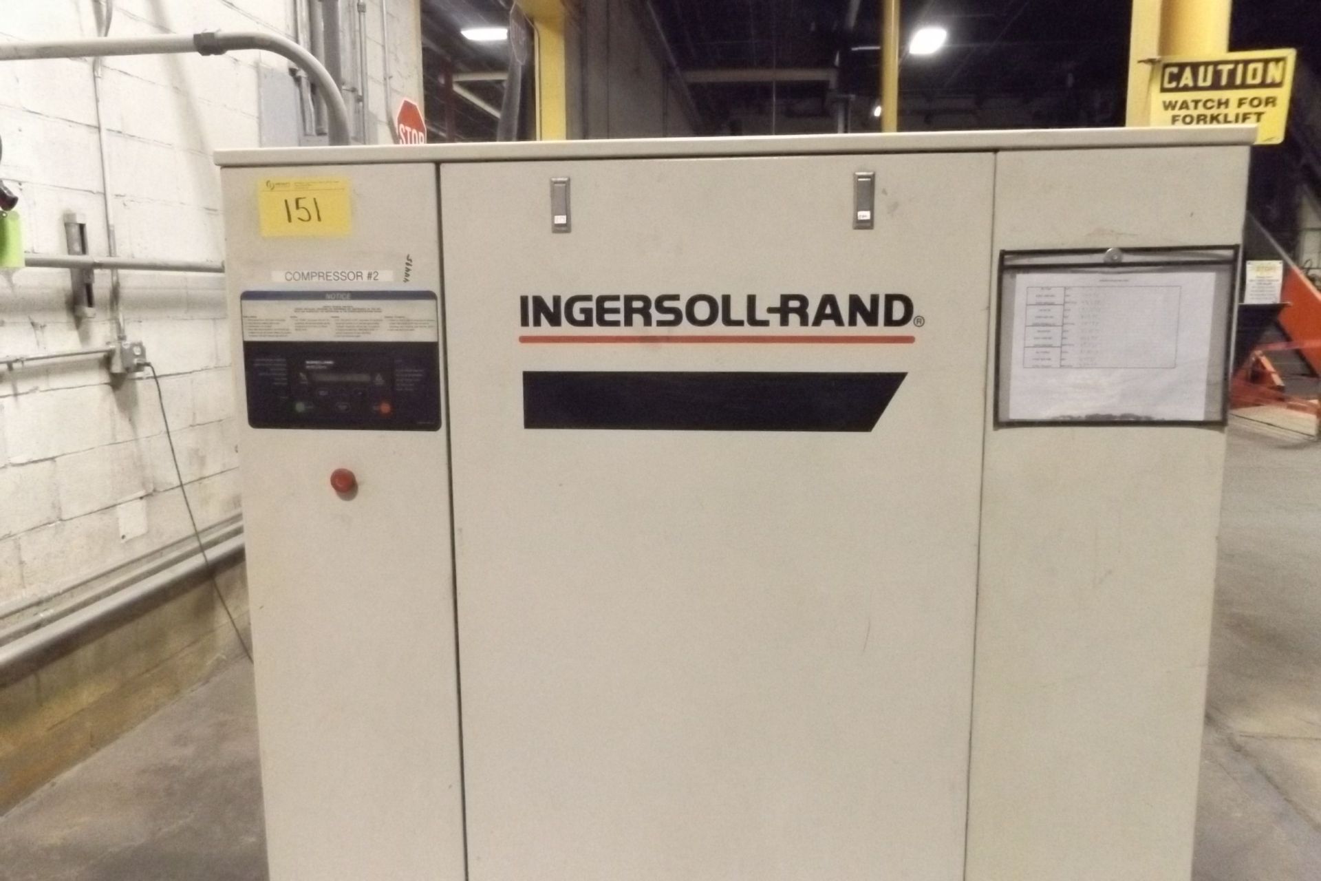 2000, INGERS0LL-RAND AIR COMPRESSOR, MODEL- SSR-EP60, SER# CA339U00047 60 HP [#2,RAIL DOCK]