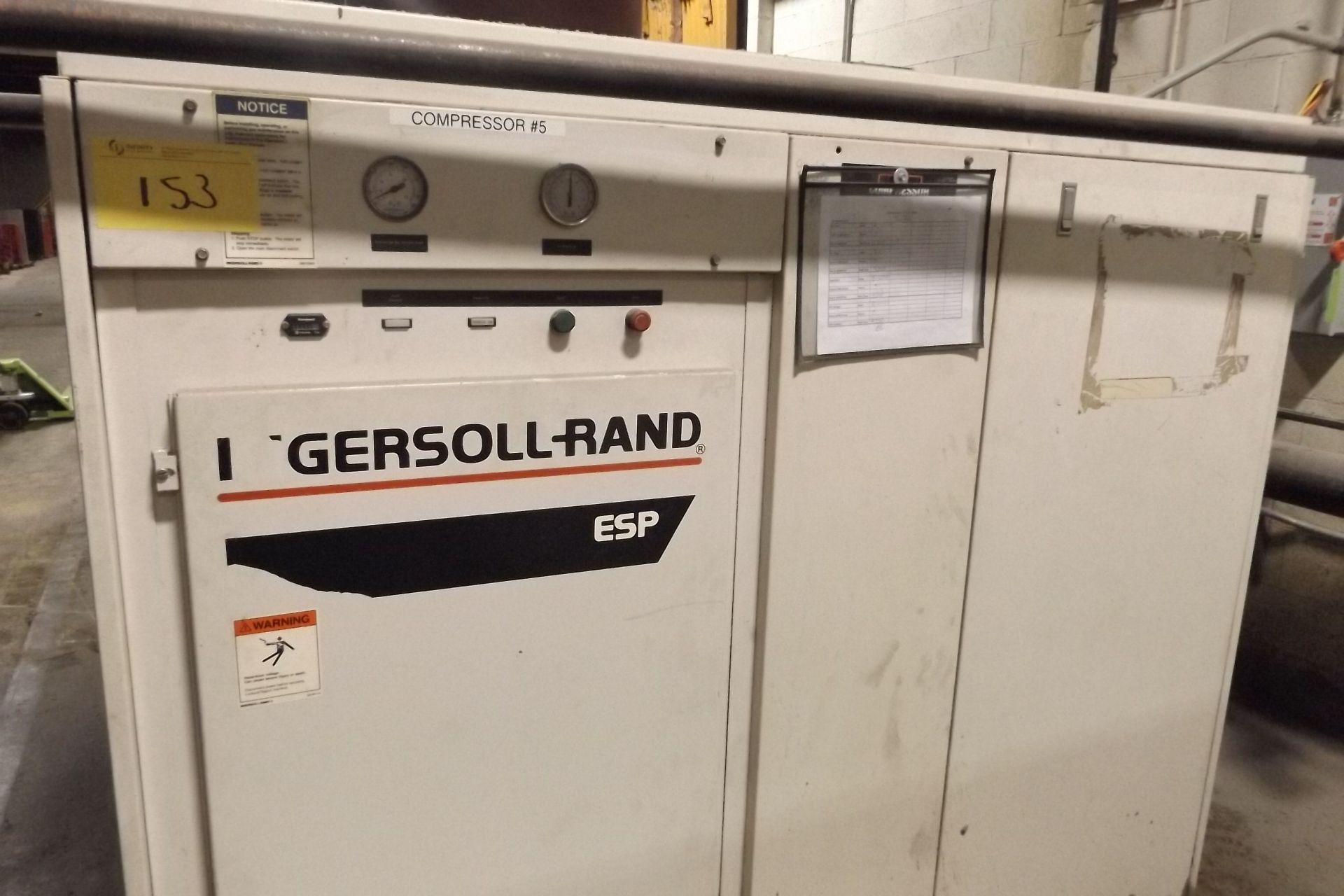 1997, INGERSOLL-RAND AIR COMPRESSOR, MODEL-SSR-ESP, SER# BE0396U96285 60 HP [#5 RAIL DOCK] - Image 2 of 4