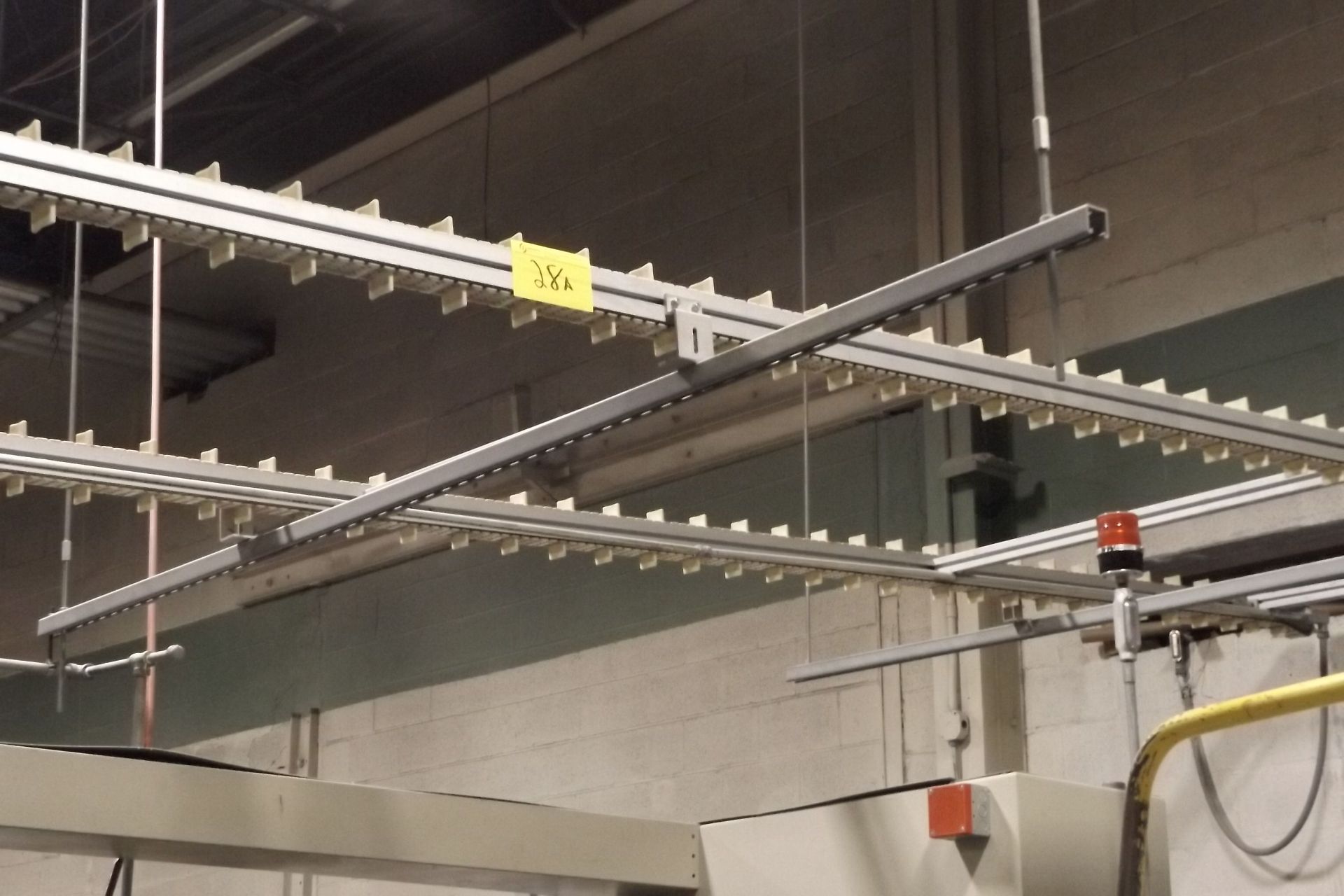LOT OF FLEX LINK CONVEYOR BELTS, 40' OF DOUBLE TRACK W/ DRIVEN CORE ELEVATOR, (CORE ROOM) - Image 3 of 4