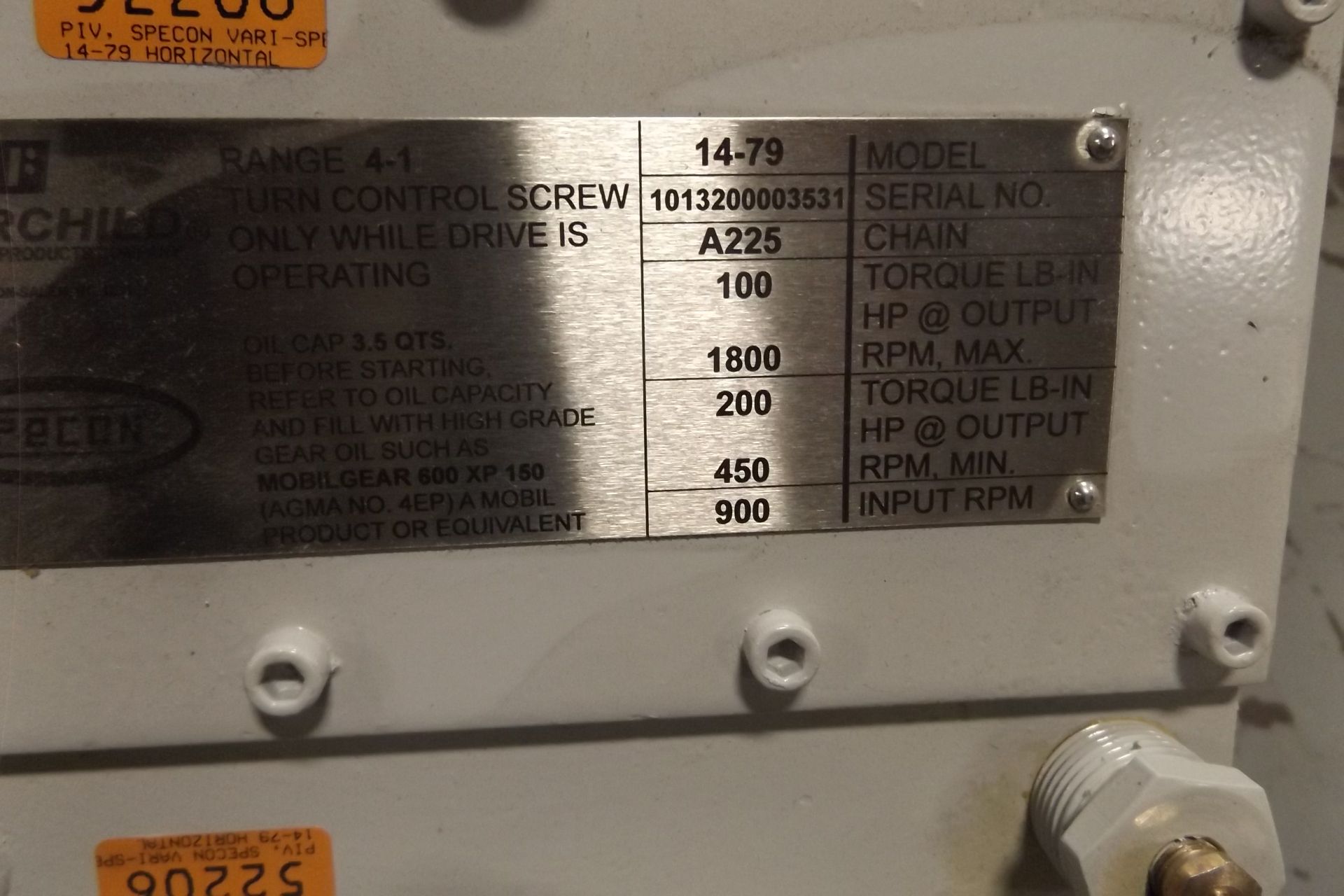 FAIRCHILD, PIV GEAR BOX, 14-79, HORIZONTAL (PRODUCTION FLOOR) - Image 3 of 4