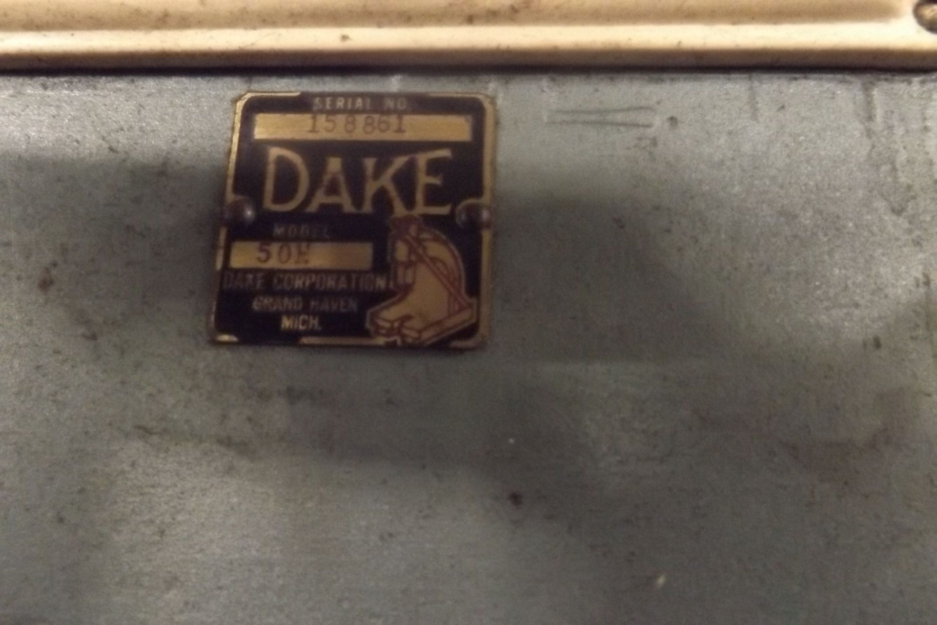 DAKE HYDRAULIC PRESS, MODEL=50H  (MAINT SHOP) (NOTE: SUBJECT TO LATE REMOVAL, PICK UP ON FRIDAY - Image 2 of 5