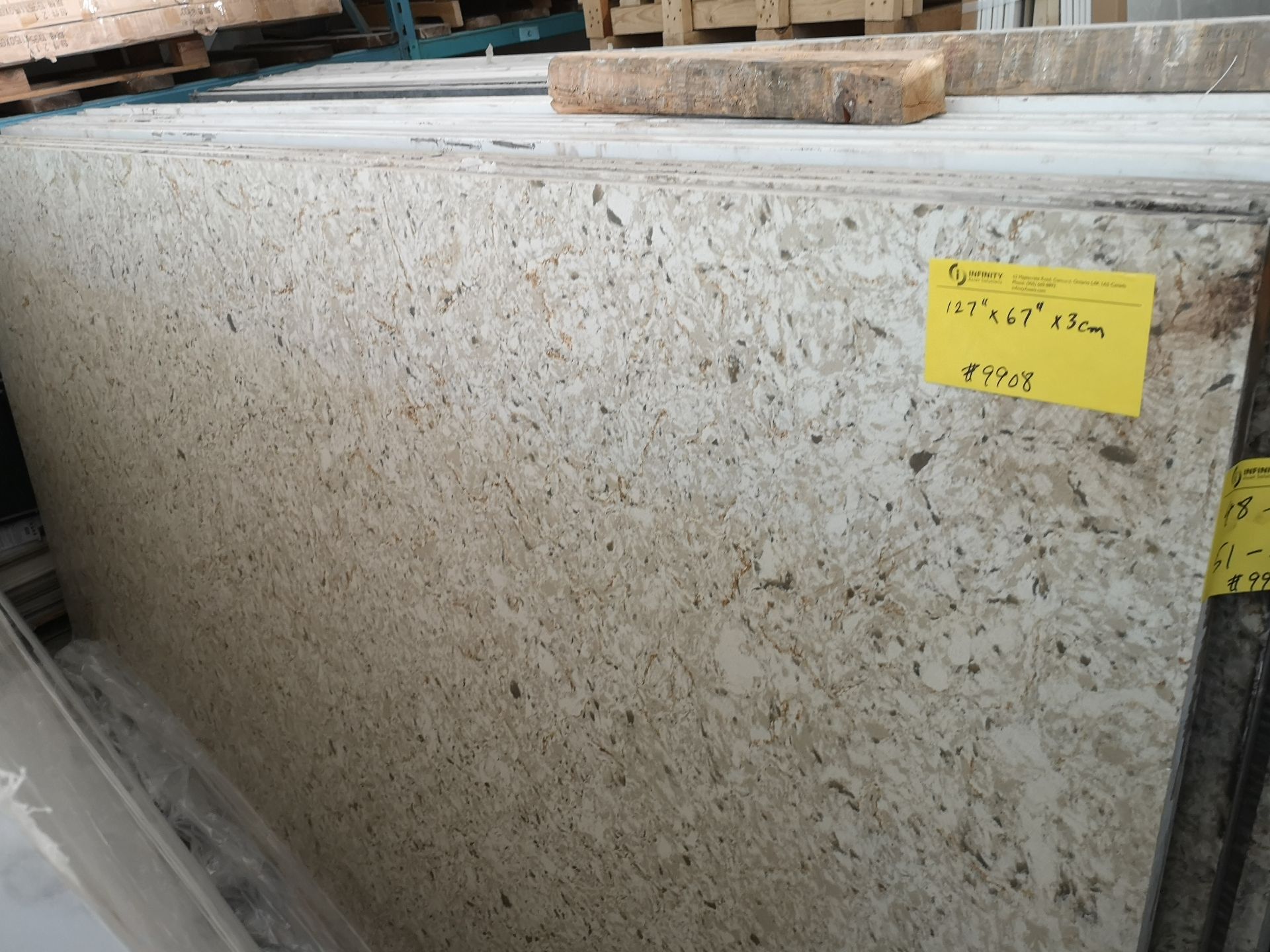 COPENHAGEN 9908 CENTRESTONE QUARTZ APPROX. 129" X 77" X 3CM THICK SLAB (LOADING FEE $50)