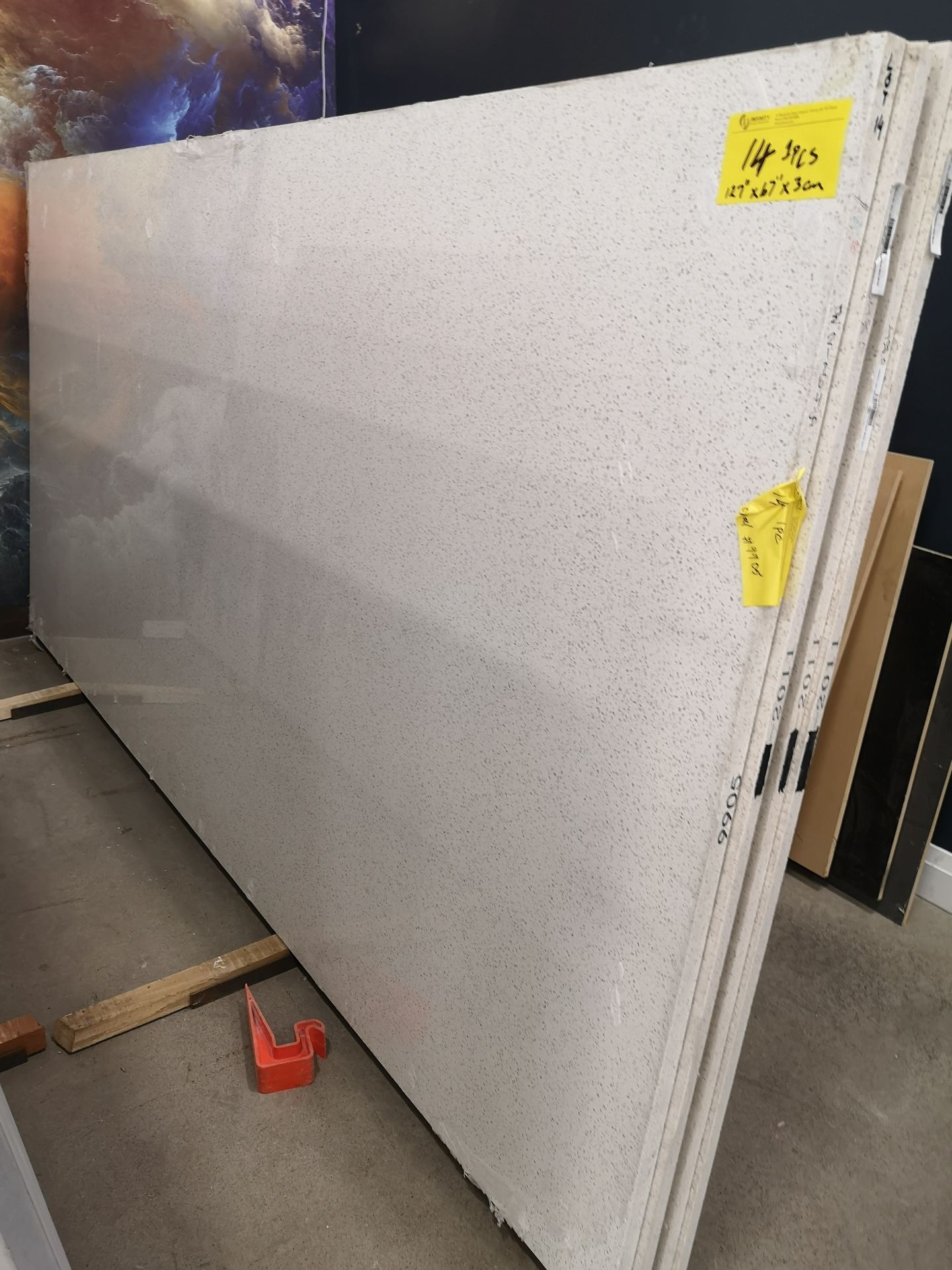 OPAL 9905 CENTRESTONE QUARTZ APPROX. 129" X 77" X 3CM THICK SLAB (LOADING FEE $25)