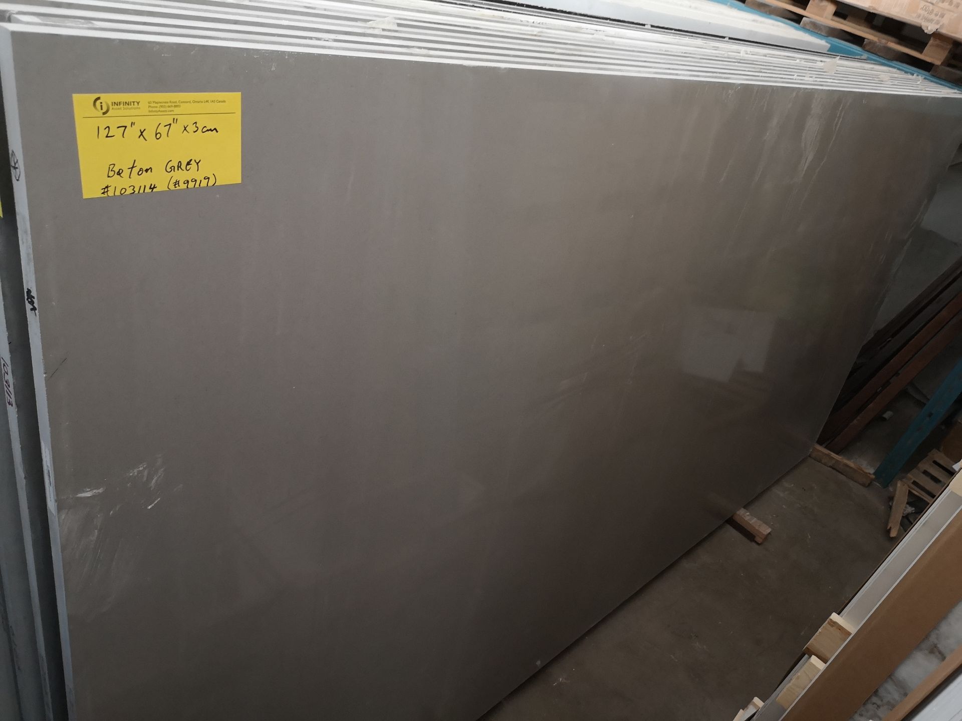 BETON GREY 9919 CENTRESTONE QUARTZ APPROX. 129" X 77" X 3CM THICK SLAB (LOADING FEE $50)