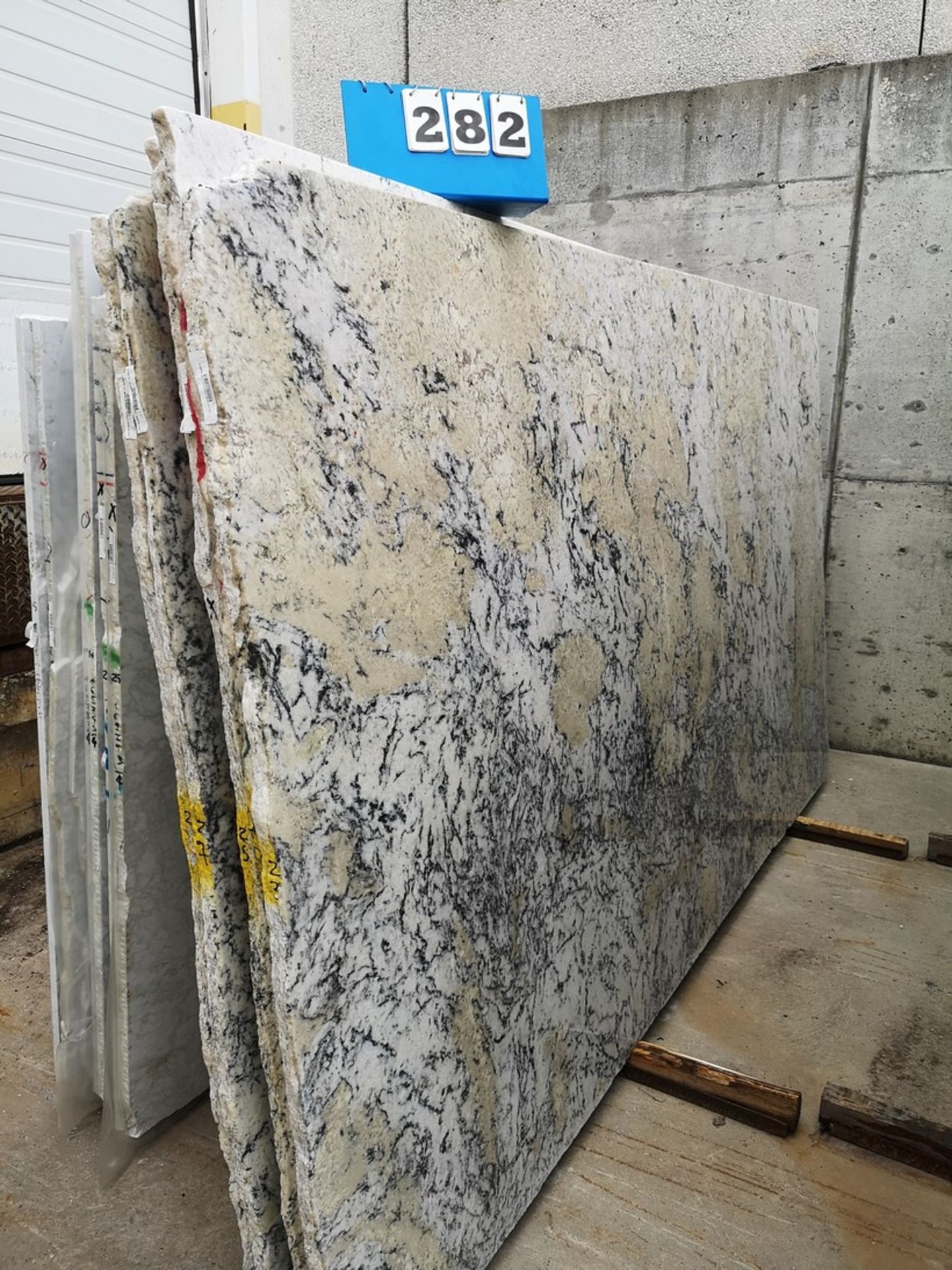 WHITE ICE APPROX. 129" X 77" X 3CM THICK SLAB (LOADING FEE $50)