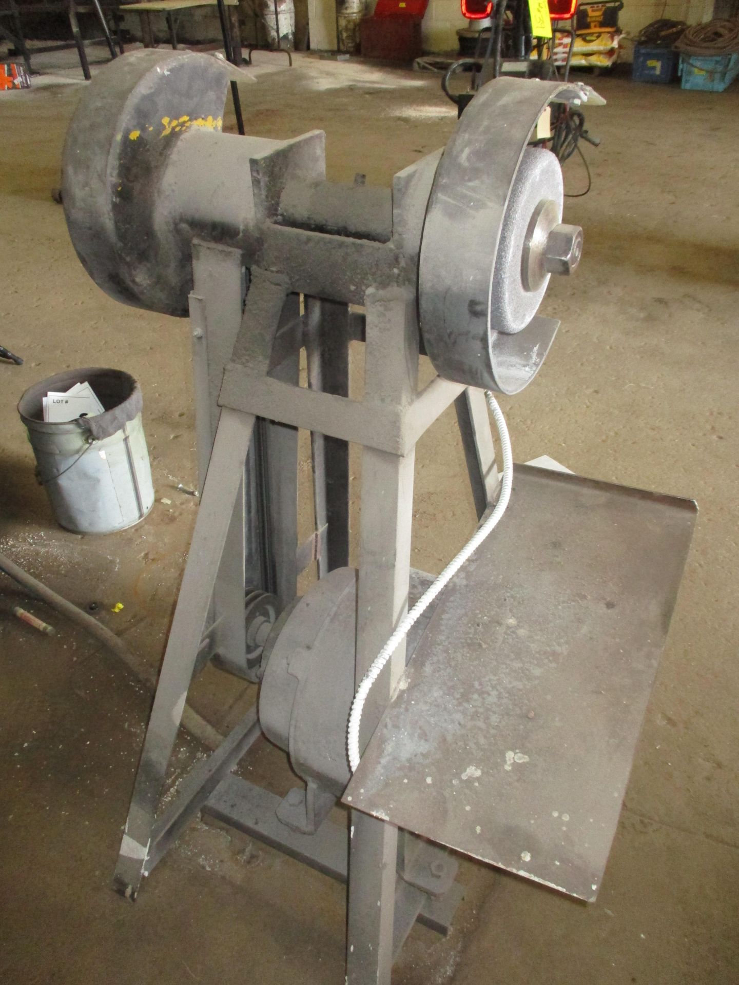 HEAVY DUTY GRINDER, OLDER STYLE BELT DRIVE, 3PH MOTOR 5HP - Image 2 of 2