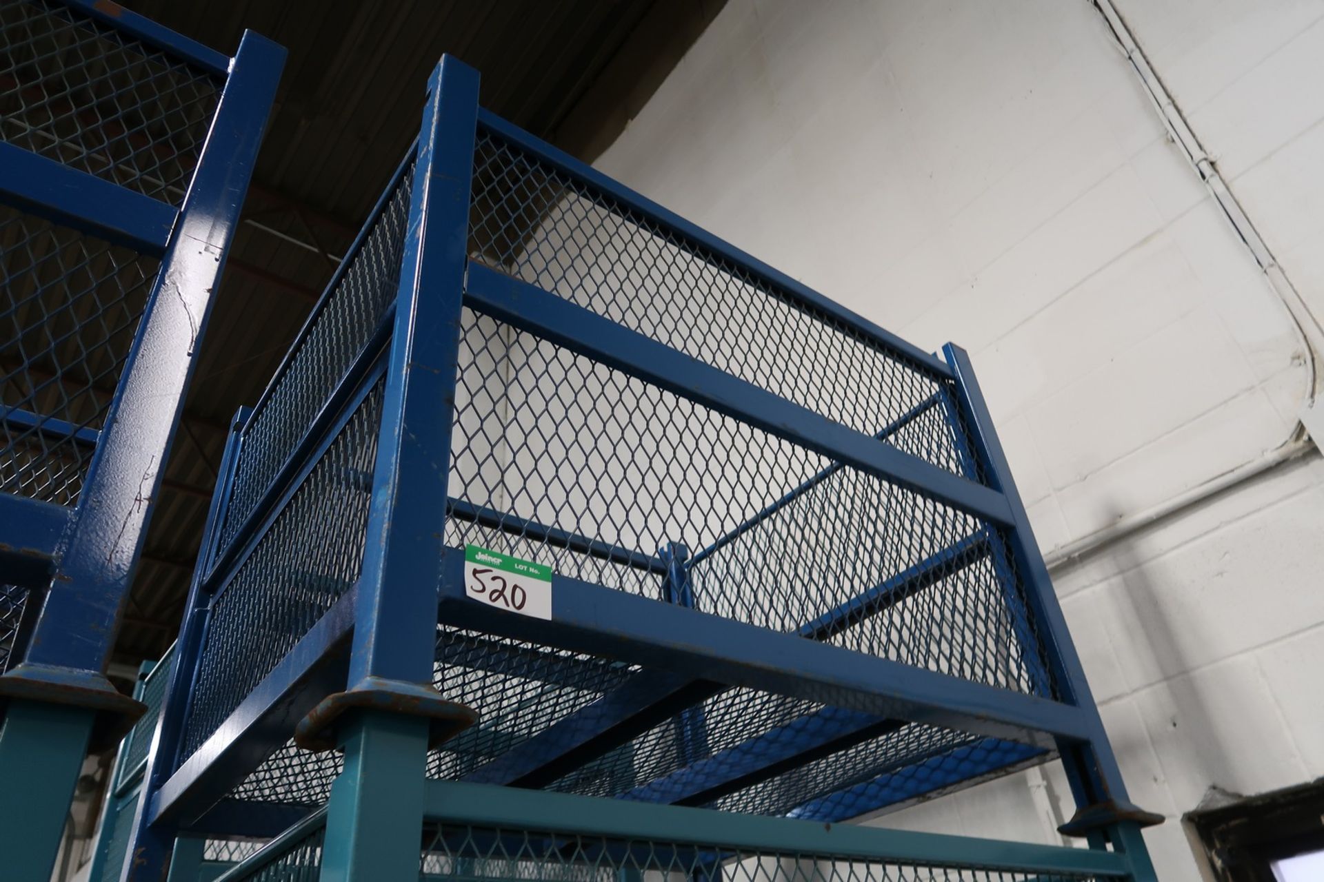 BLUE STEEL STORAGE MATERIAL STACKING CAGE