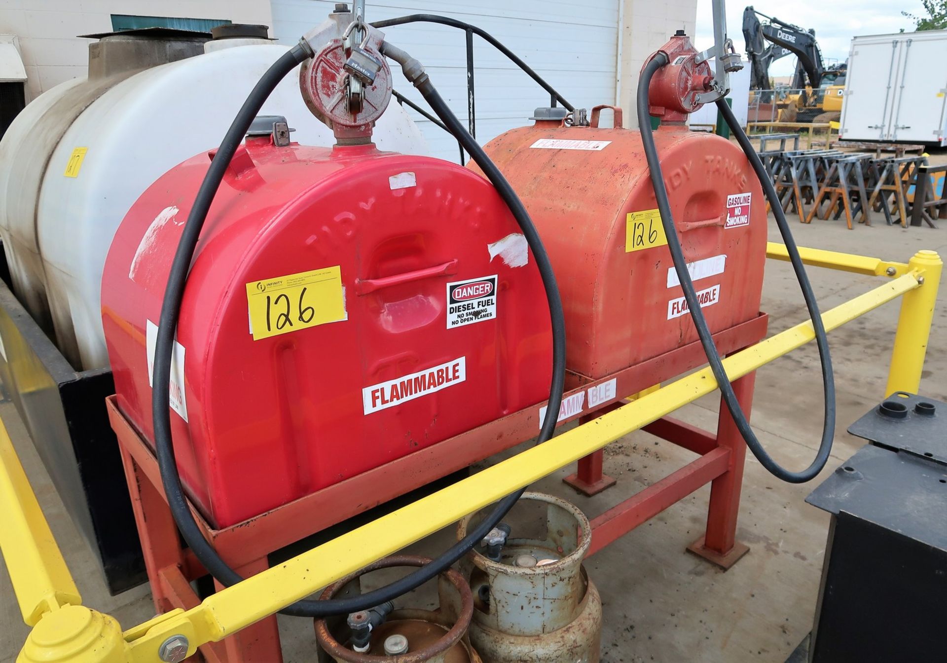 2 TIDY TANKS W/HAND PUMP & STAND