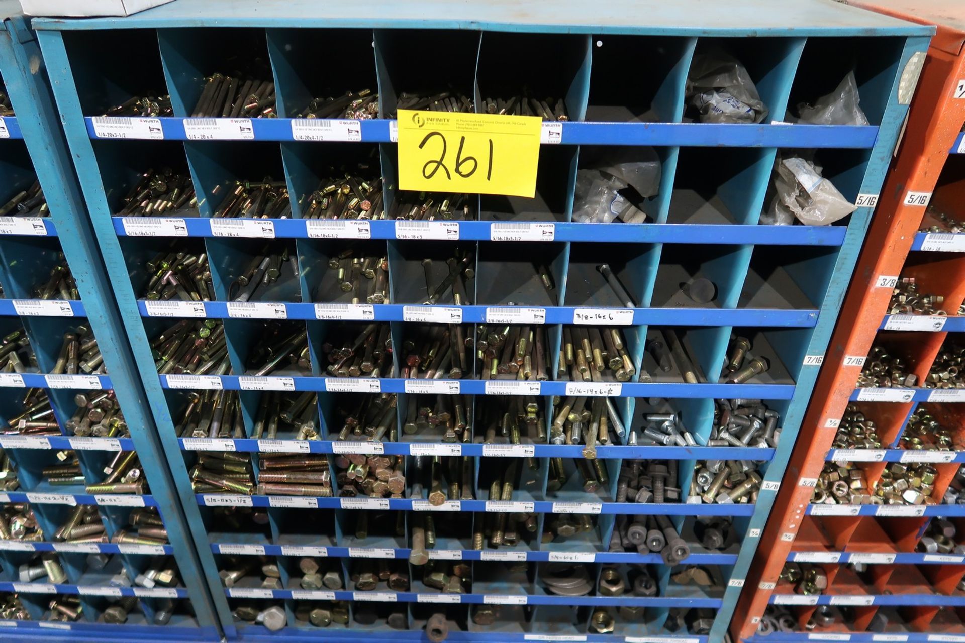 LOT OF ASST'D BOLTS W/BOLT BIN