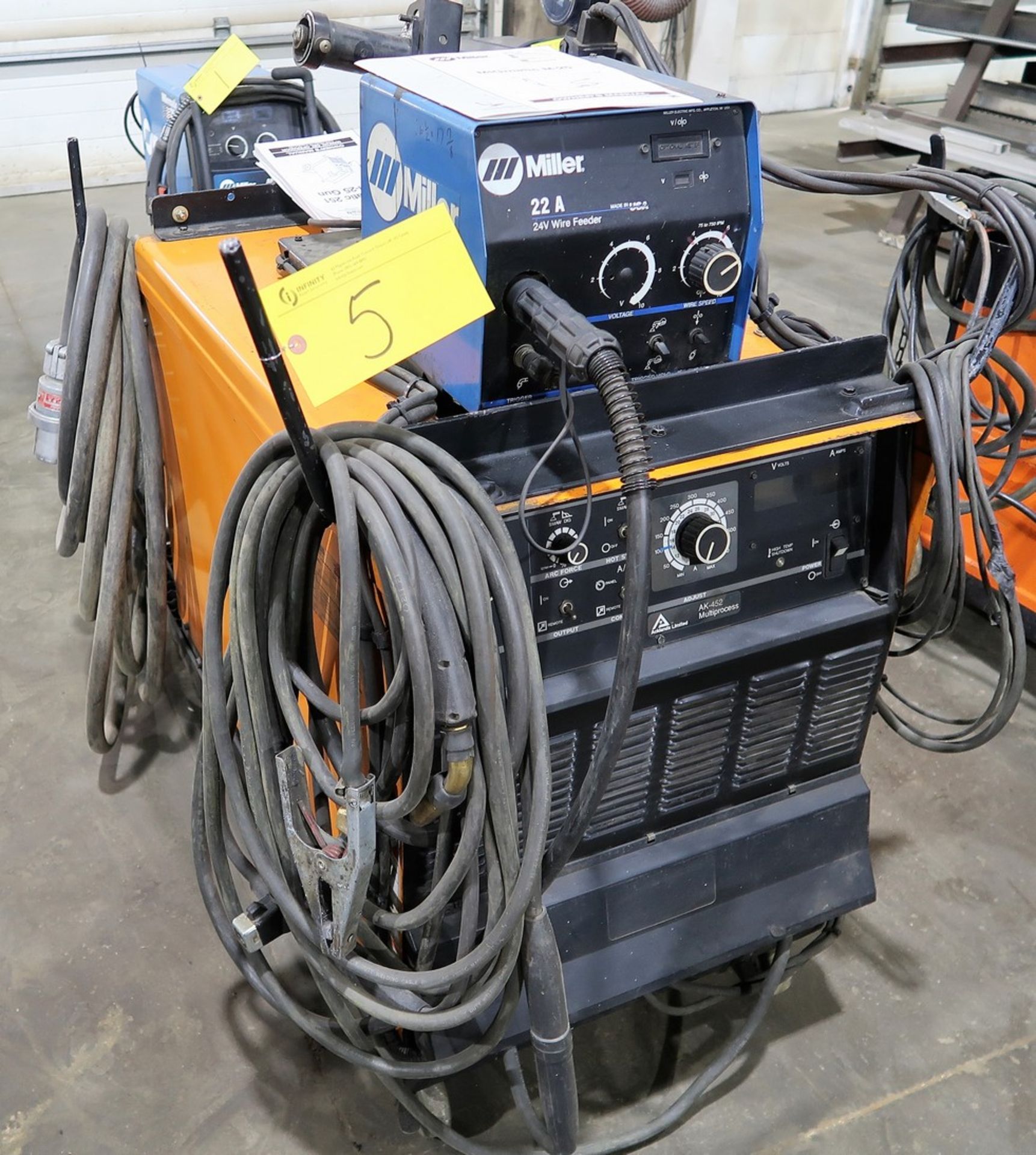 ACKLANDS AK-452 MULTIPROCESS WELDER S/N KH345151 W/MILLER 22A WIRE FEEDER