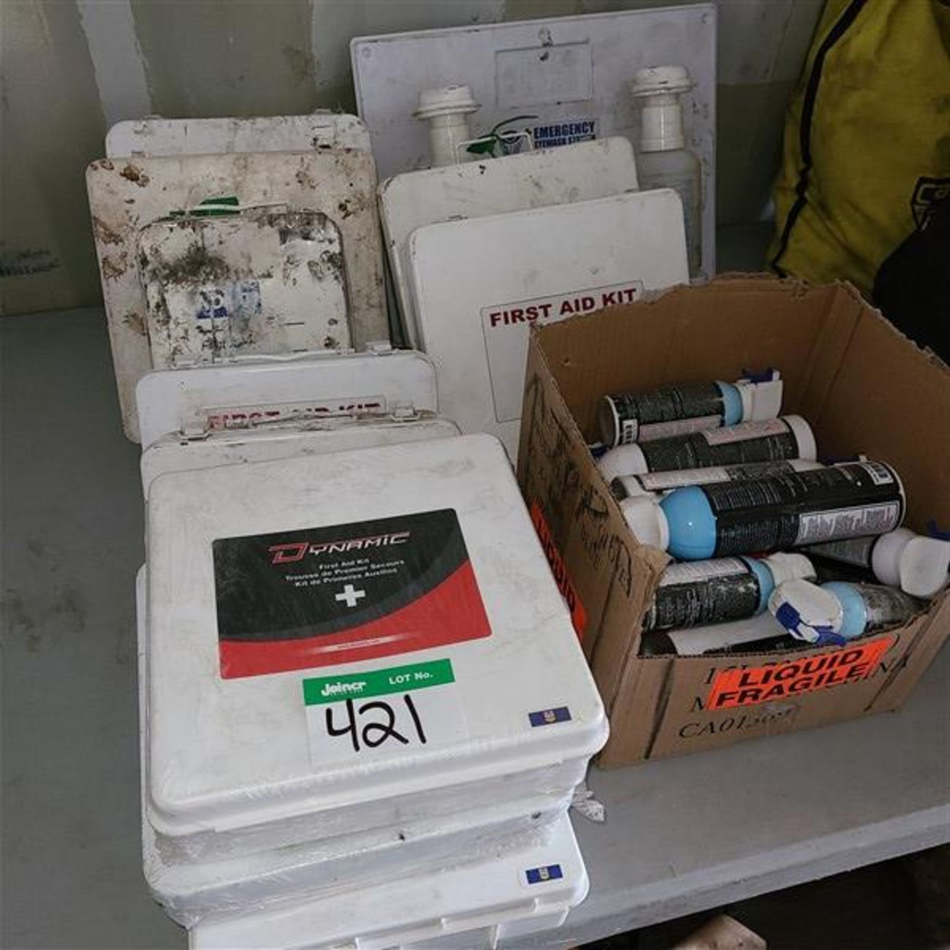 LOT OF FIRST AID KITS, EYE WASH