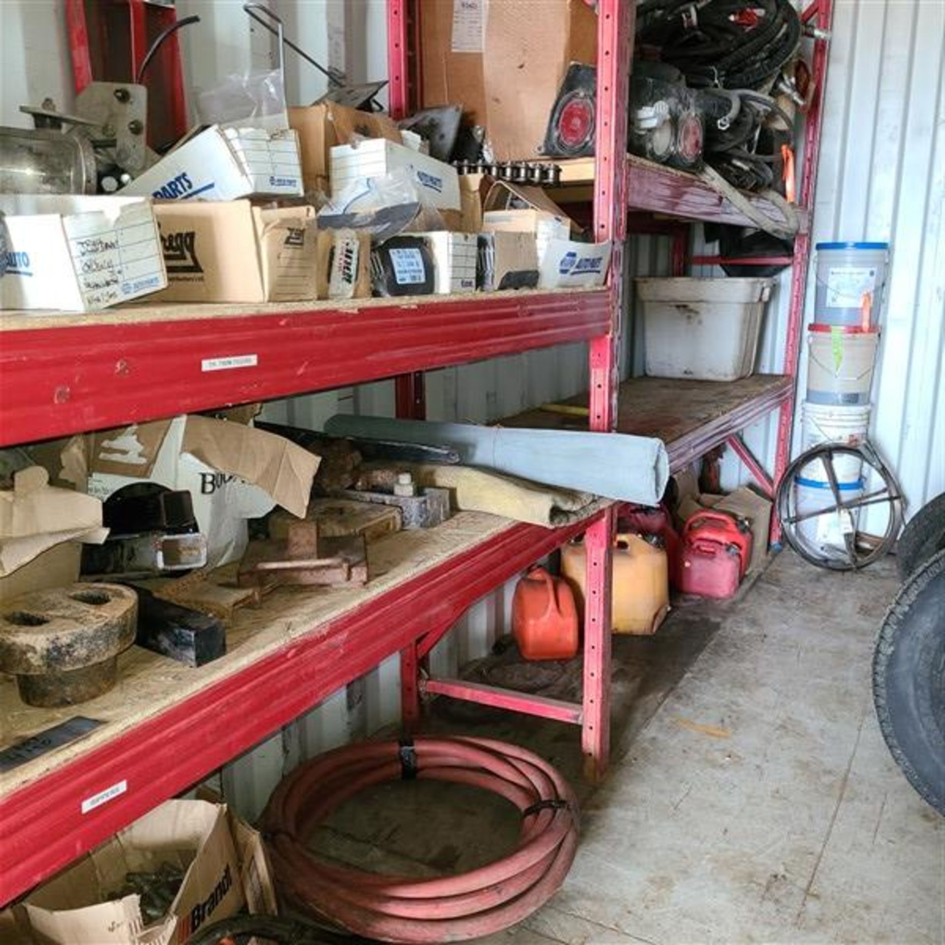 CONTENTS OF BLUE SEACAN CONTAINER, REEL OF ROPE, TIRES, SLINGS ETC. - Image 9 of 15