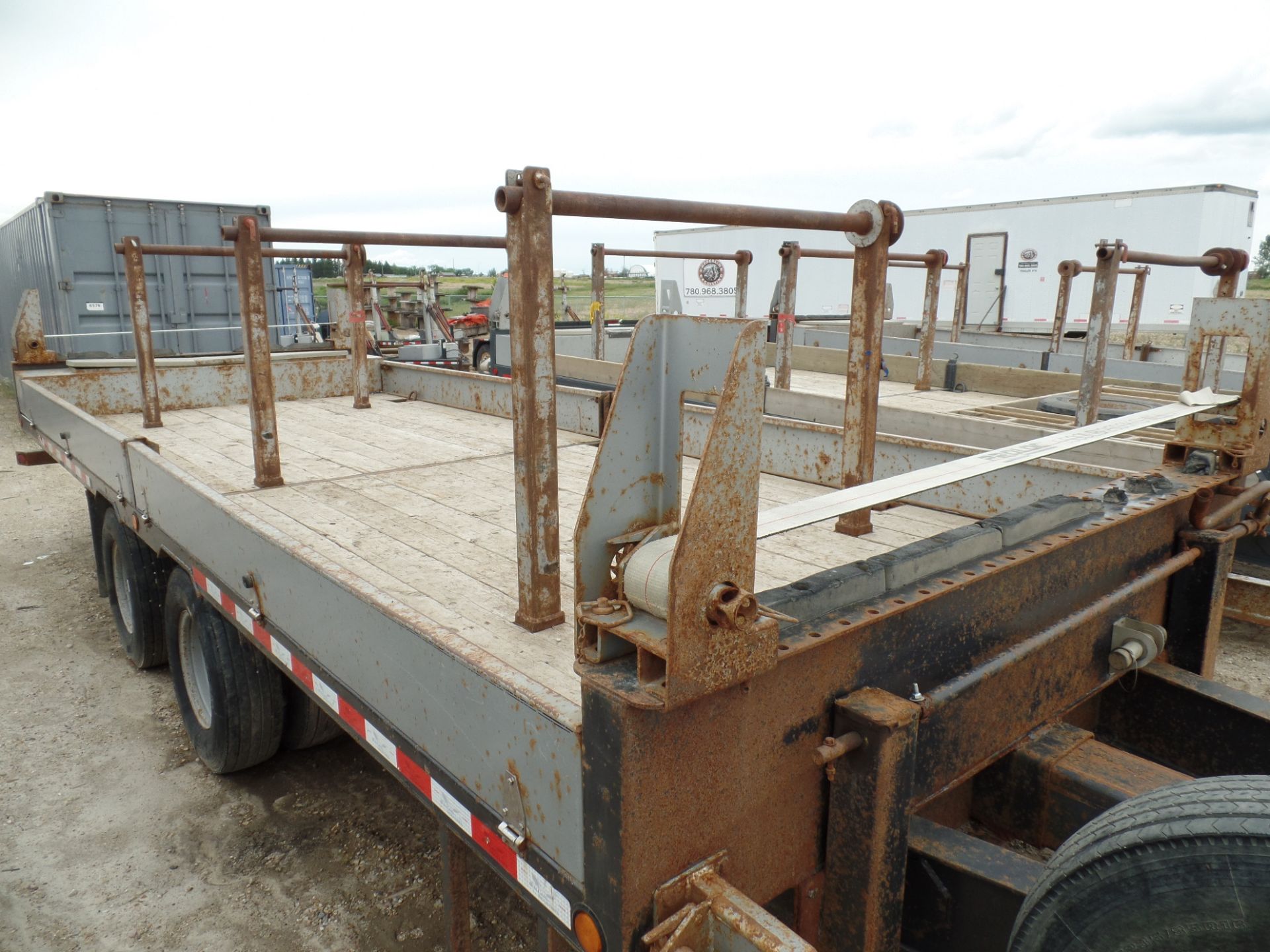 2015 FALCAN FH210 FLAT DECK TRAILER, 25' DECK, TELESCOPIN 60' POLE CAP., 3 REEL STANDS, 2, 10,000 LB - Image 8 of 8