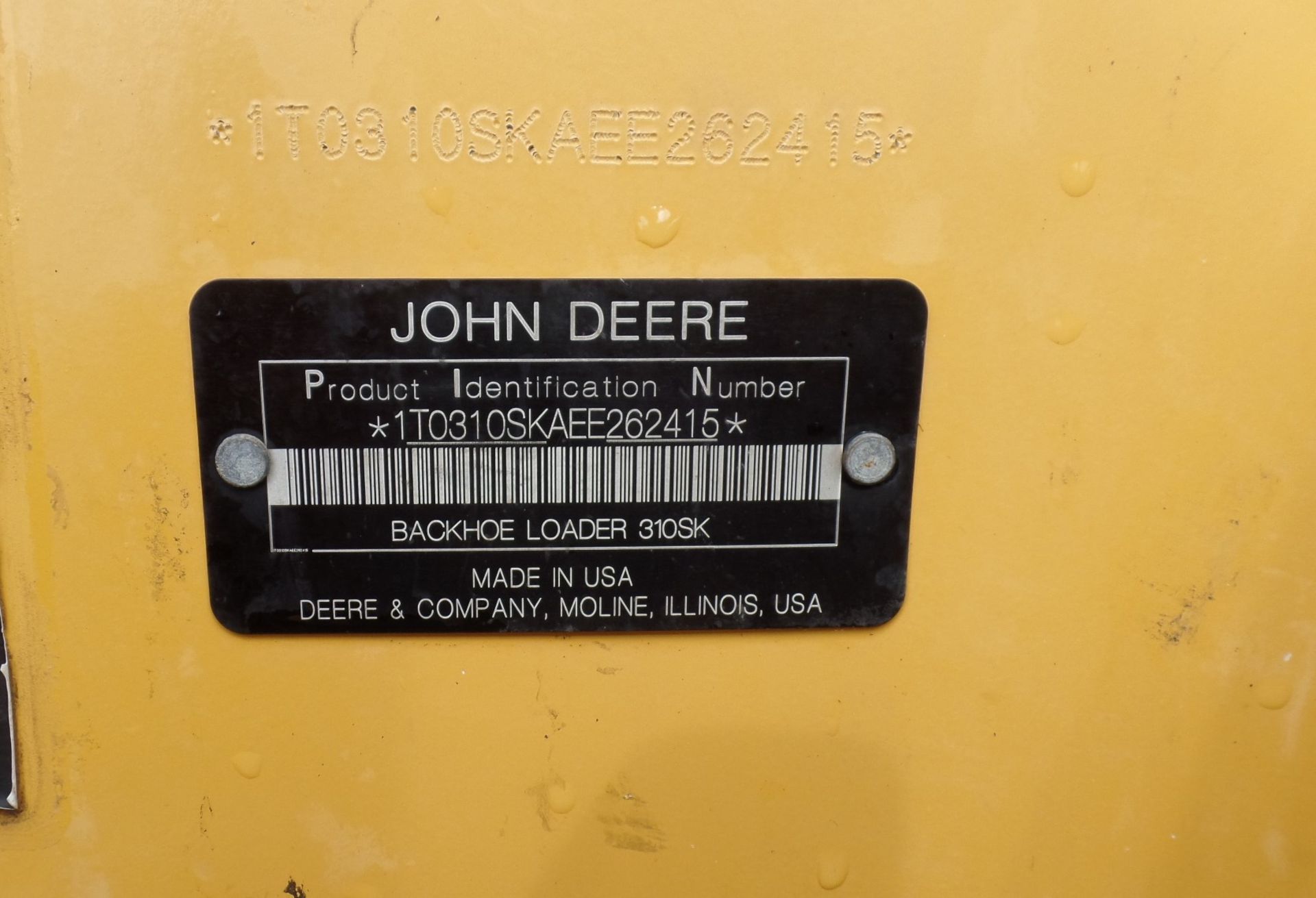 2014 JOHN DEERE BACKHOE, MOD. 310SK, 4X4, A/C CAB, EXTENDAHOE W/BUCKET, 4,093 HRS, S/N - Image 10 of 11