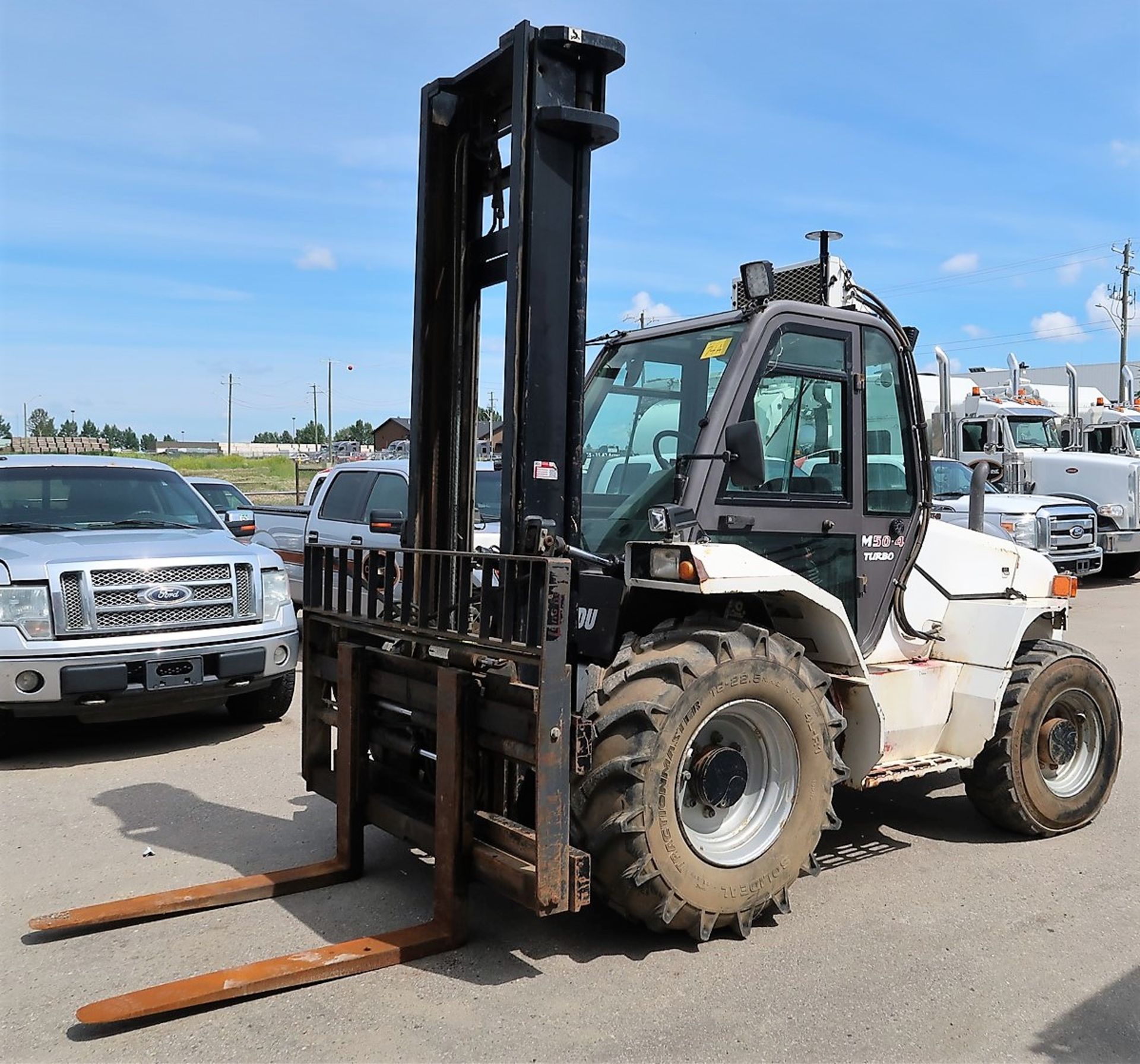 2008 MANITOU FORKLIFT, MODEL M50-4, DIESEL, 23,931 HRS., SIDE SHIFT, POSITIONING FORKS, S/N 261191