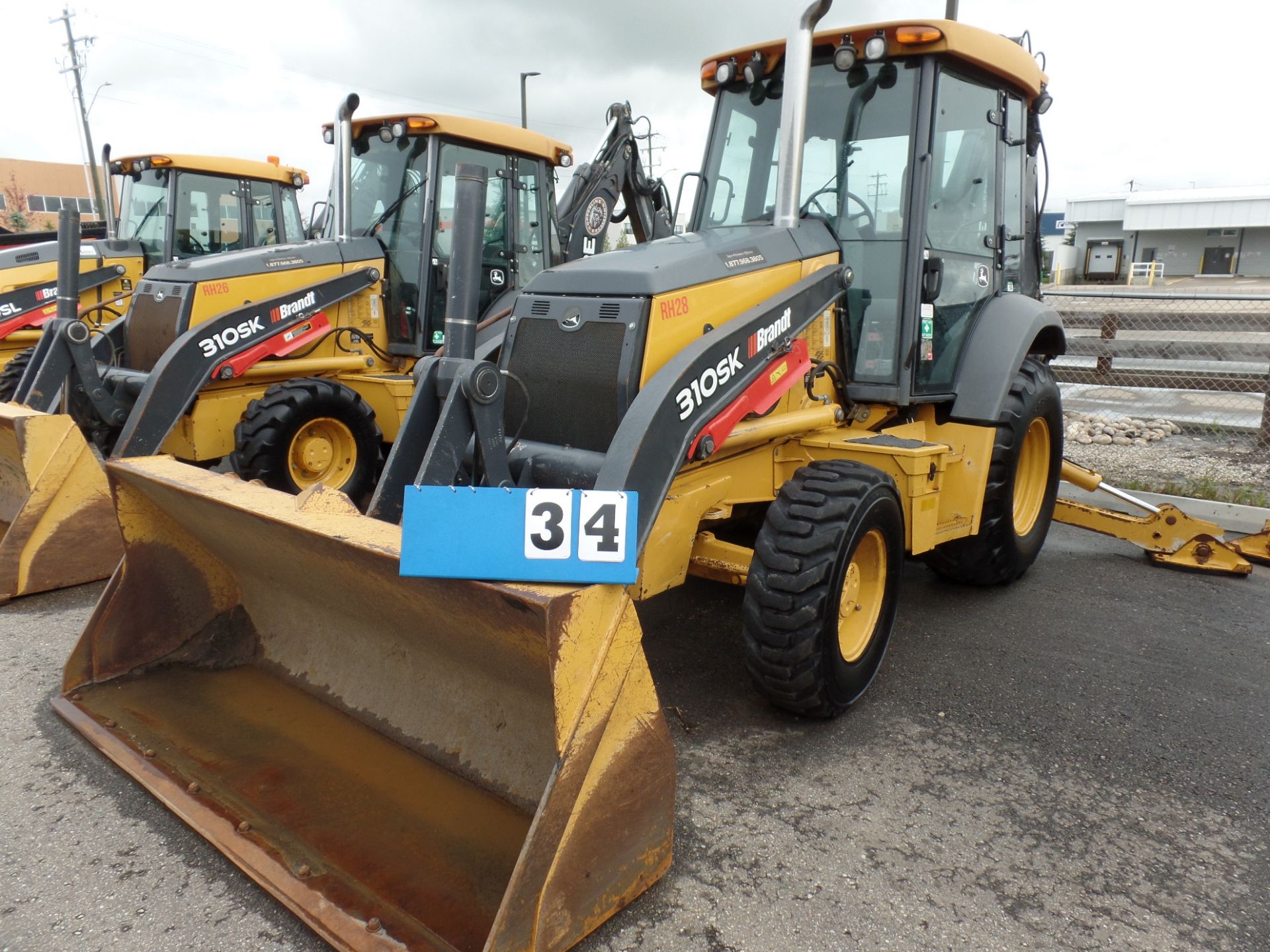 2014 JOHN DEERE BACKHOE, MOD. 310SK, 4X4, A/C CAB, EXTENDAHOE W/BUCKET, 4,599 HRS, S/N