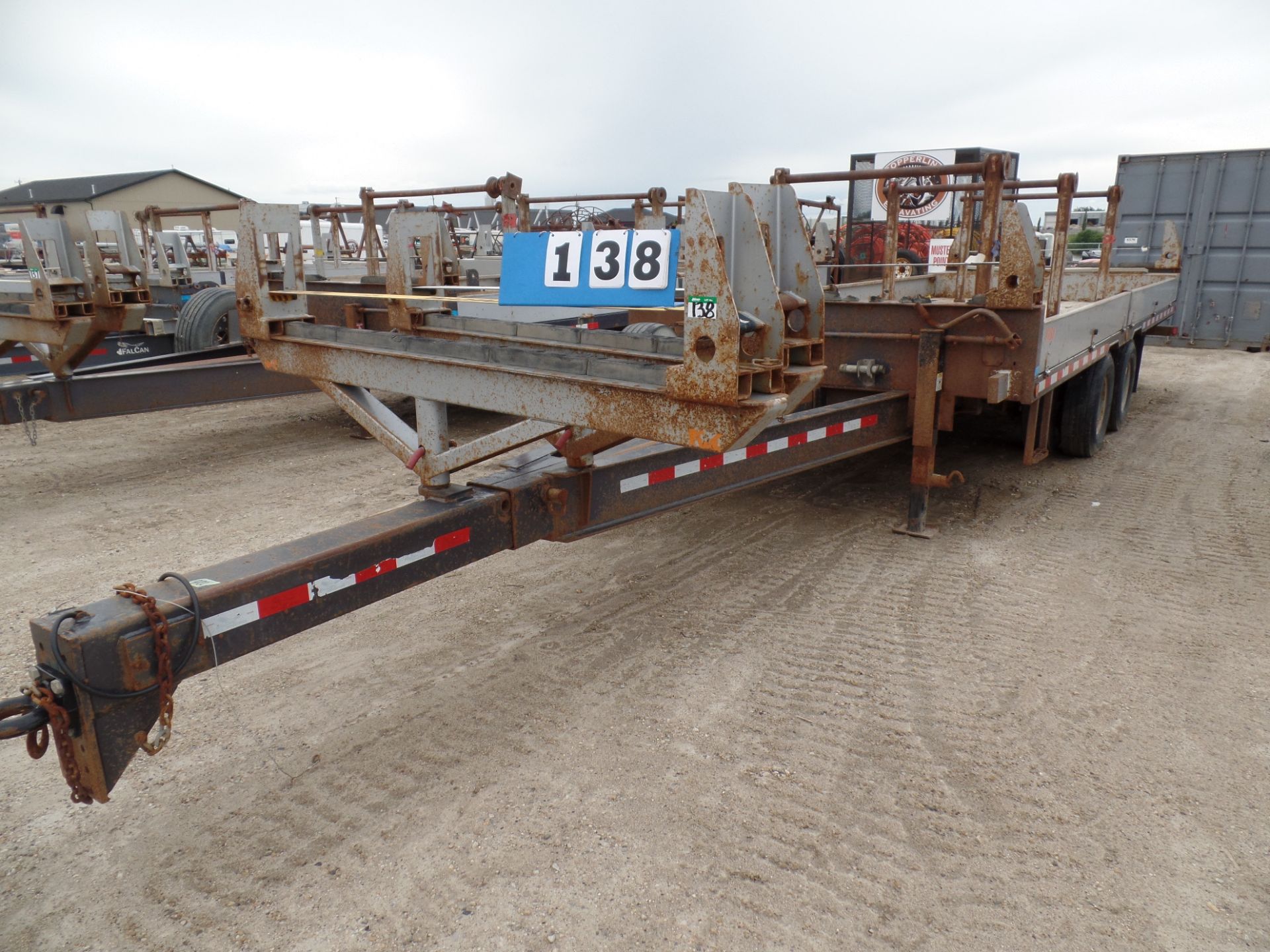 2015 FALCAN FH210 FLAT DECK TRAILER, 25' DECK, TELESCOPIN 60' POLE CAP., 3 REEL STANDS, 2, 10,000 LB