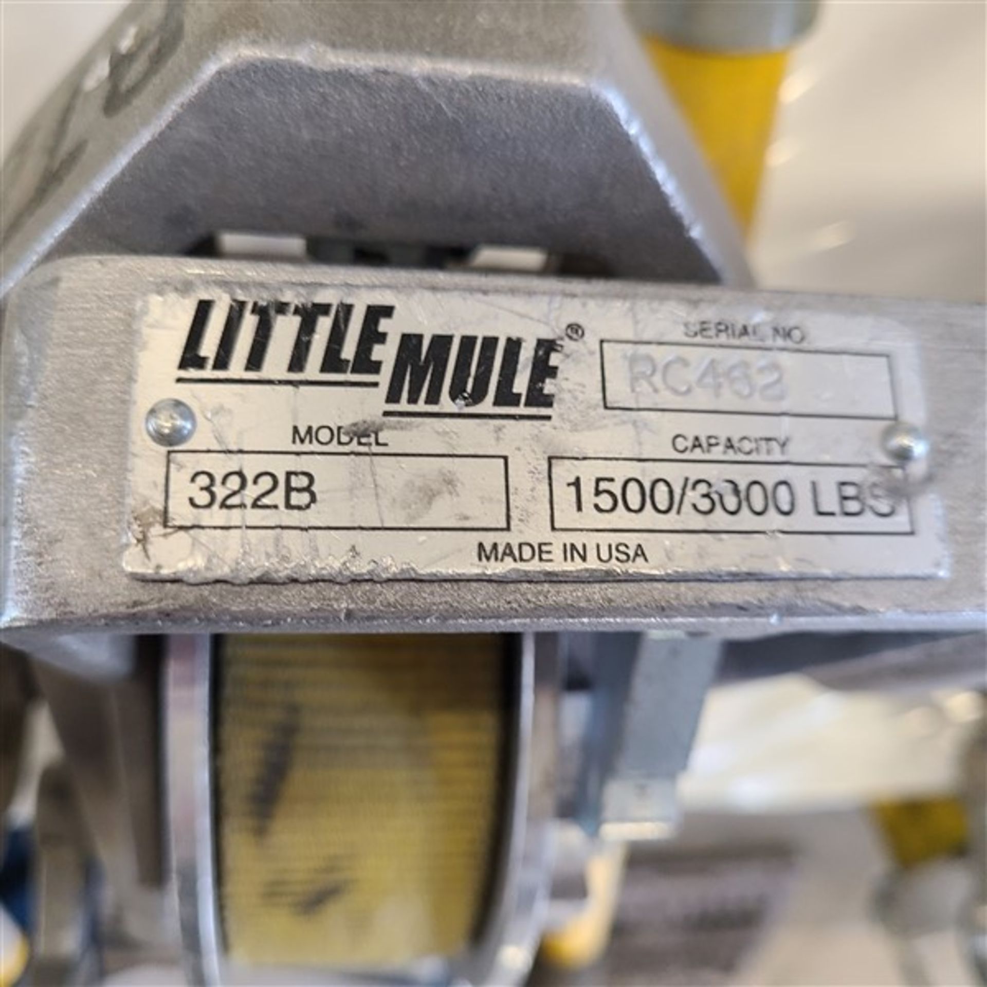 LITTLE MULE MOD. 322B LINEMANS STRAP HOIST, 1500/3000LB CAP - Image 2 of 2