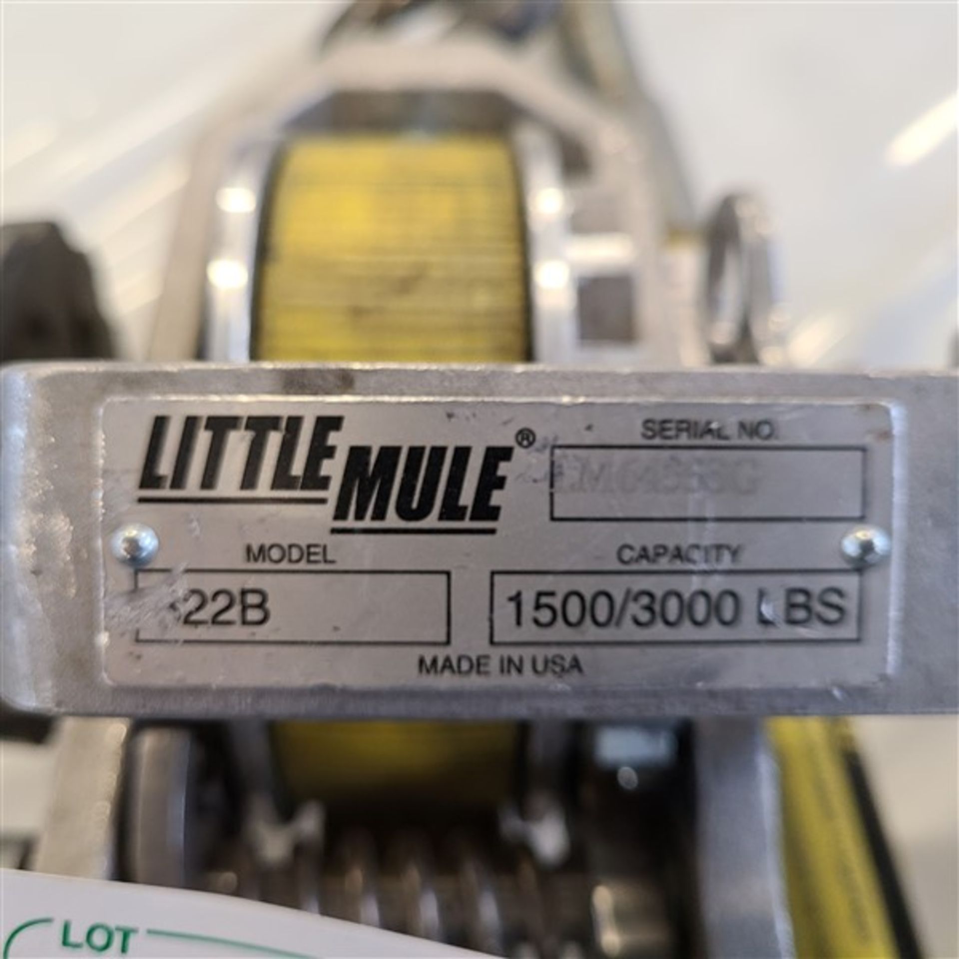 LITTLE MULE MOD. 322B LINEMANS STRAP HOIST, 1500/3000LB CAP - Image 2 of 2