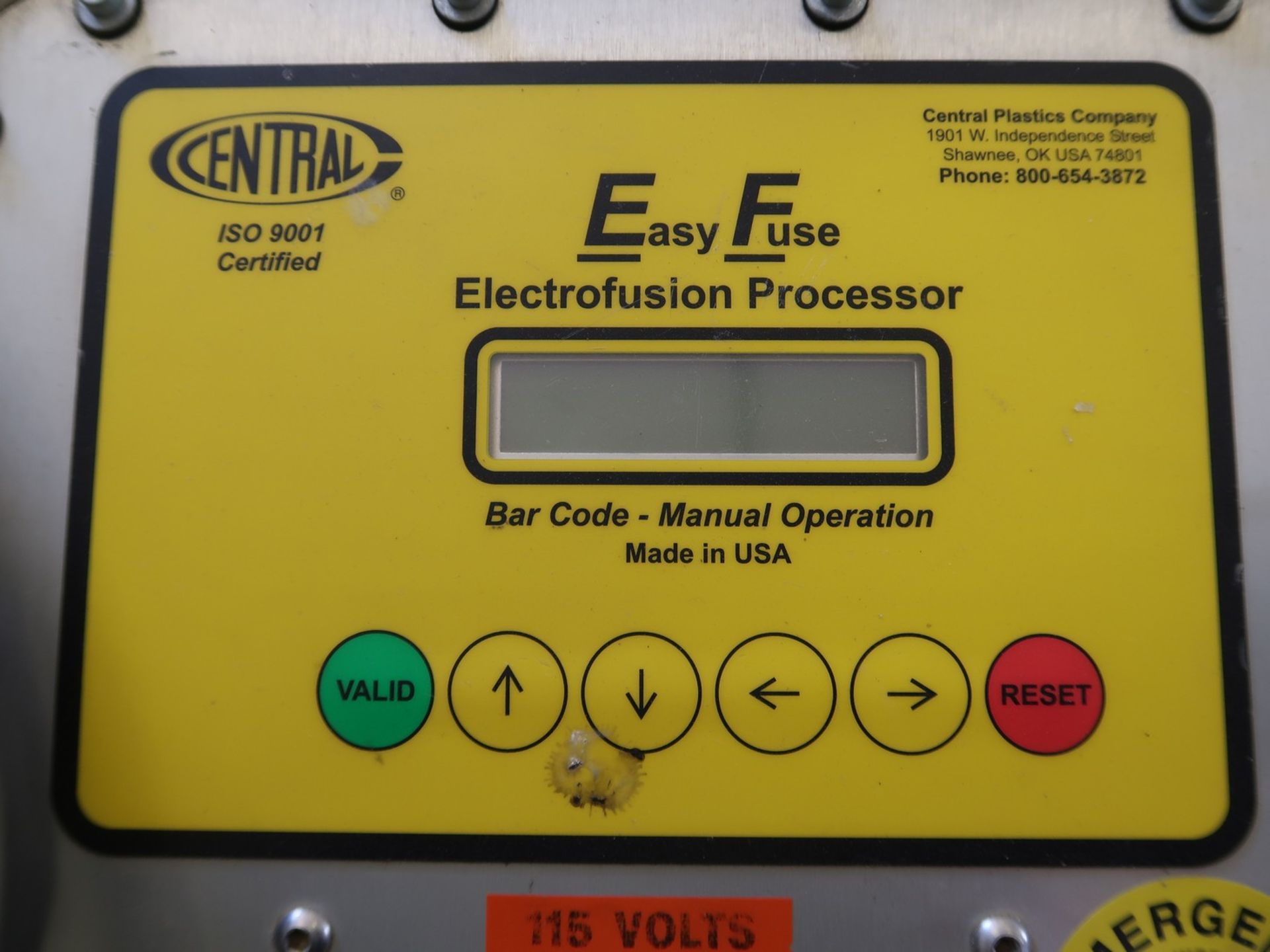 CENTRAL EASY FUSE ELECTROFUSION PROCESSOR, 115V - Image 2 of 2