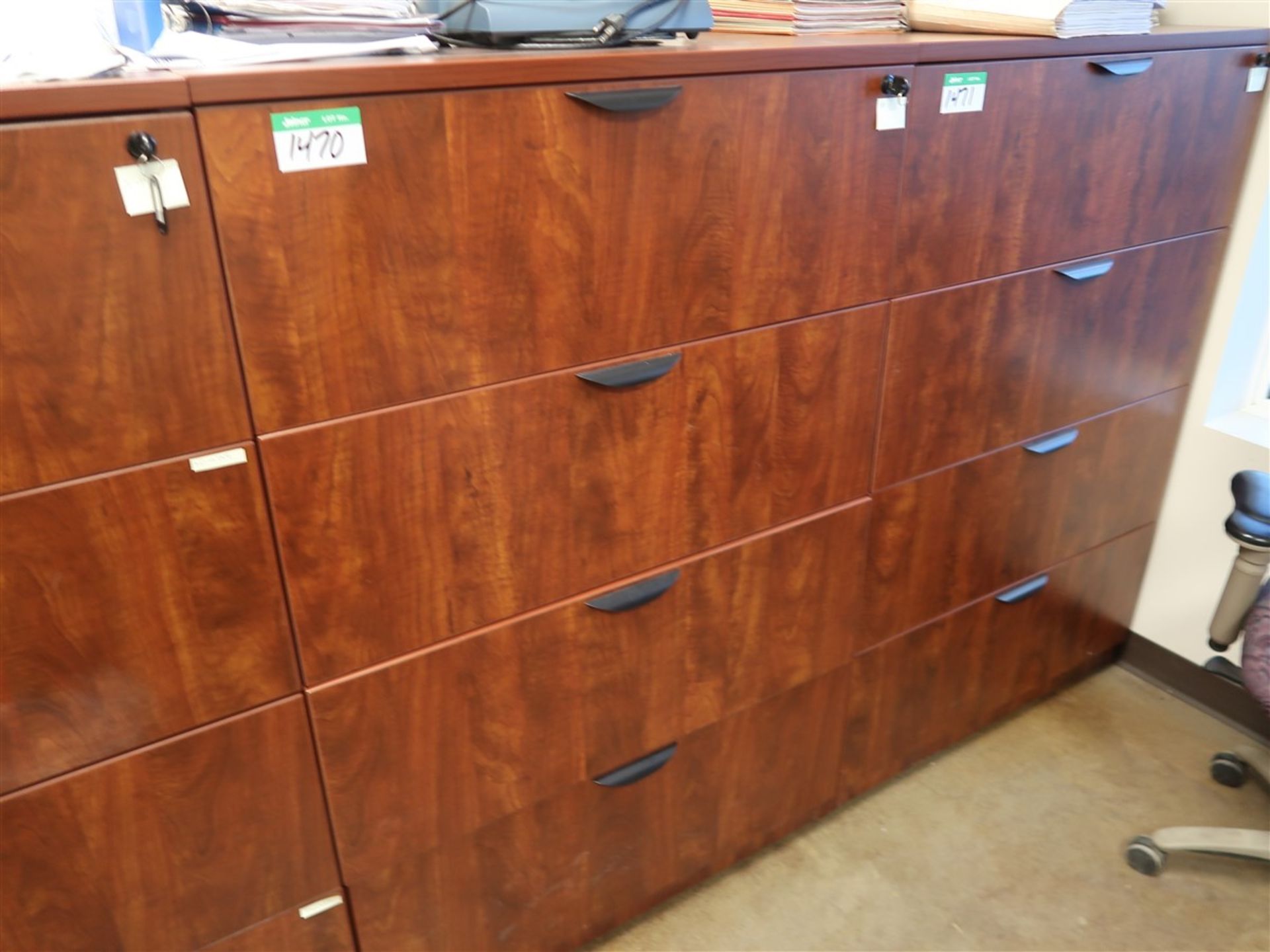 4 DRAWER WOODEN LATERAL FILING CABINET