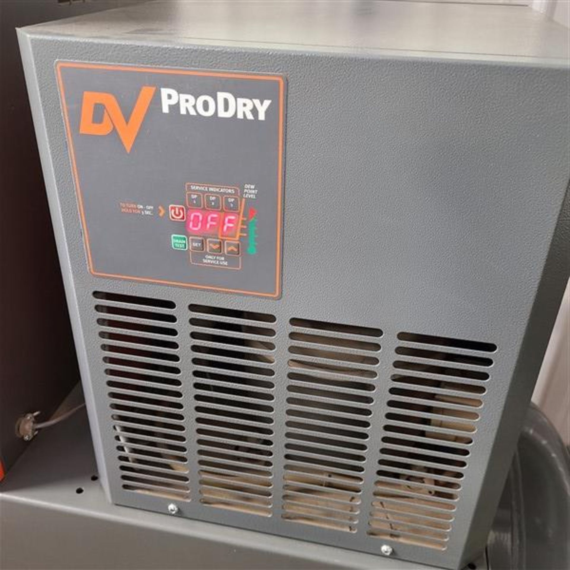 DV SYSTEMS C10TD AIR COMPRESSOR, 10HP, 42 SCFM, 208V, S/N 079387 W/ DV PRODRY DRYER - Image 2 of 4