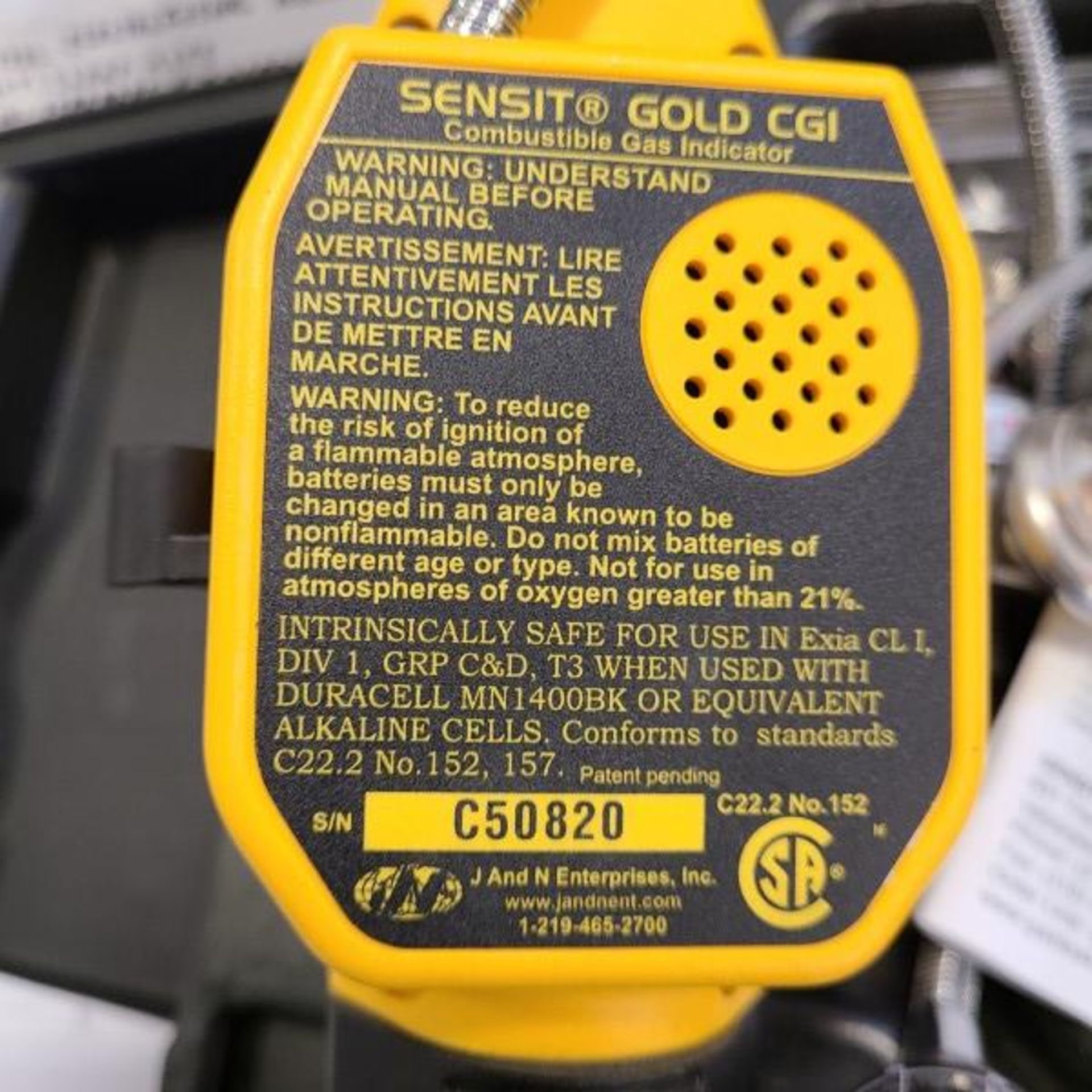 SENSIT GOLD CG1 COMBUSTABLE GAS INDICATOR - Image 2 of 2