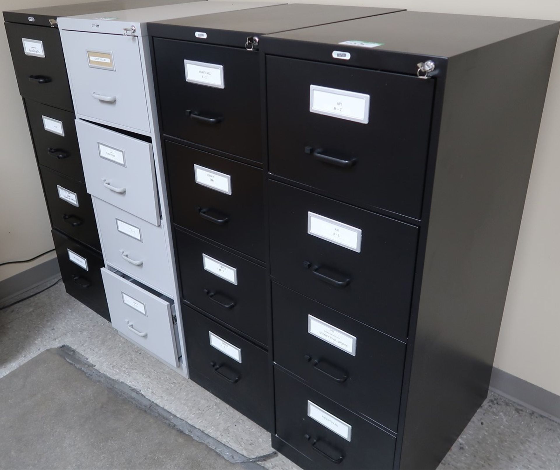 (4) 4 DRAWER FILING CABINETS