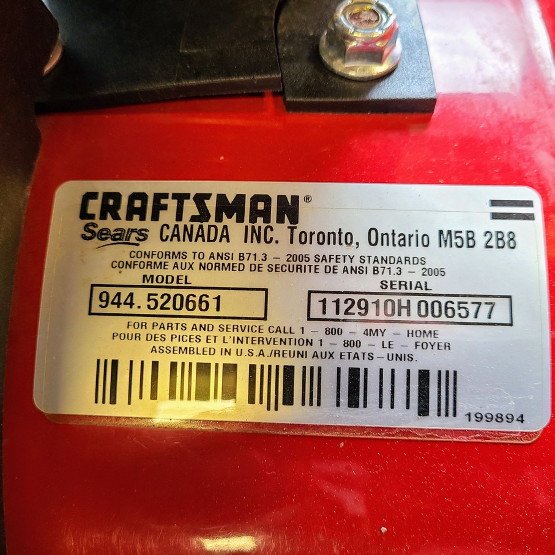 CRAFTSMAN 27"/14.5 SNOW BLOWER W/B&S 1450 GAS ENGINE - Image 2 of 3