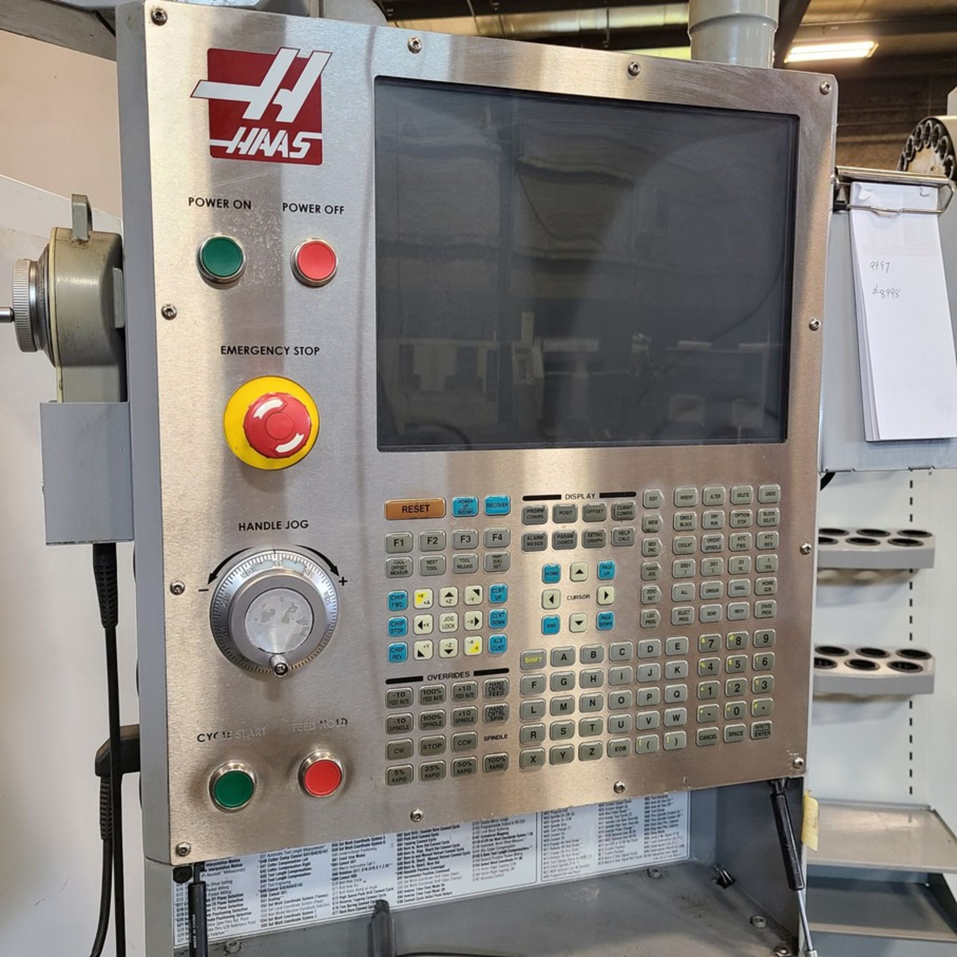 2008 HAAS VF-4B CNC VMC, S/N 1051361, TRAVELS 50” X 20” Y 25” Z HAAS VOP-D, 20HP, 2-SPEED GEAR - Image 6 of 9