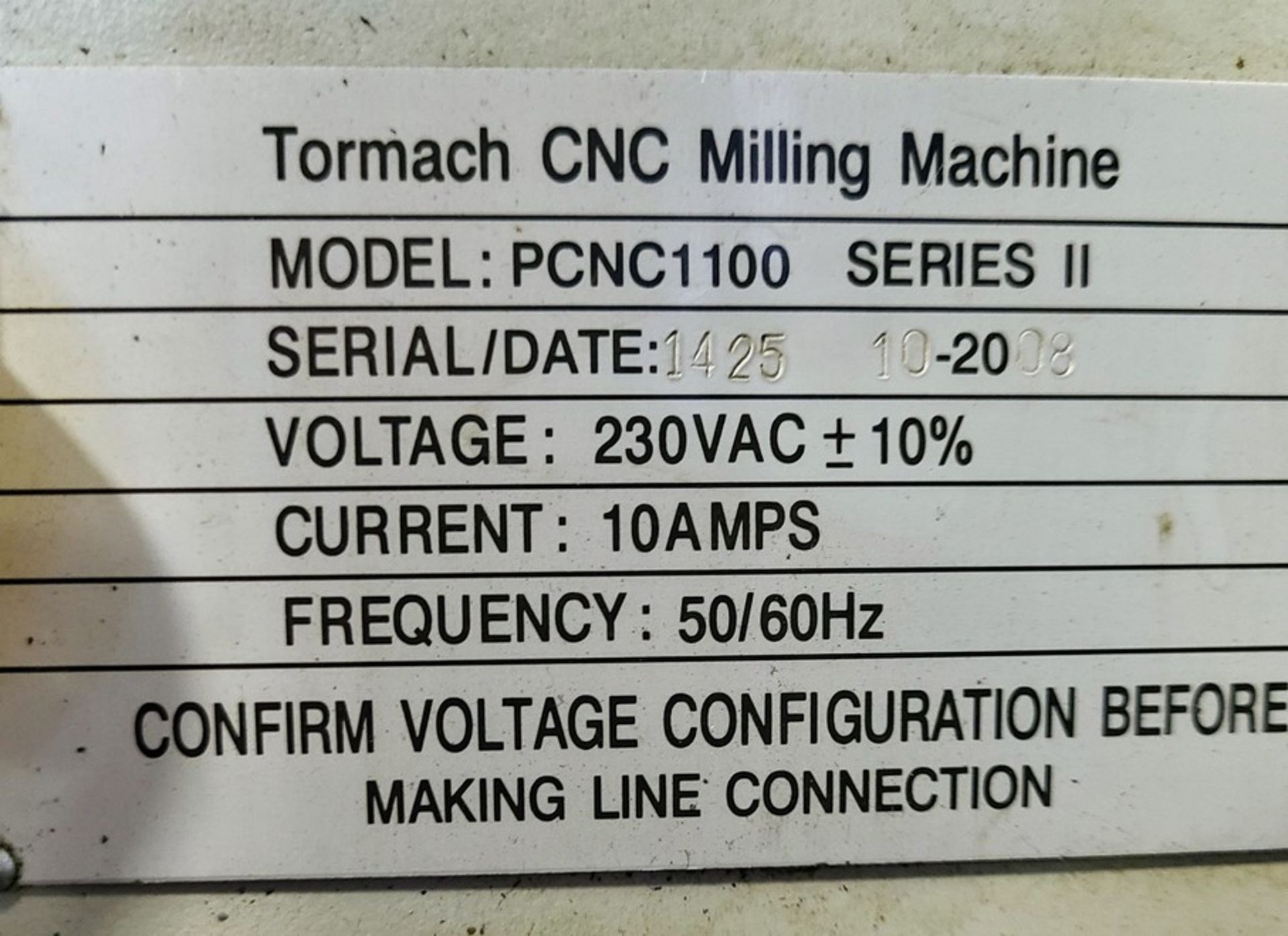 2008 TORMACH PERSONAL CNC 1100 CNC VMC, 34" X 9.5" TABLE, PC BASED CNC CONTROL, 4TH AXIS - Image 4 of 4