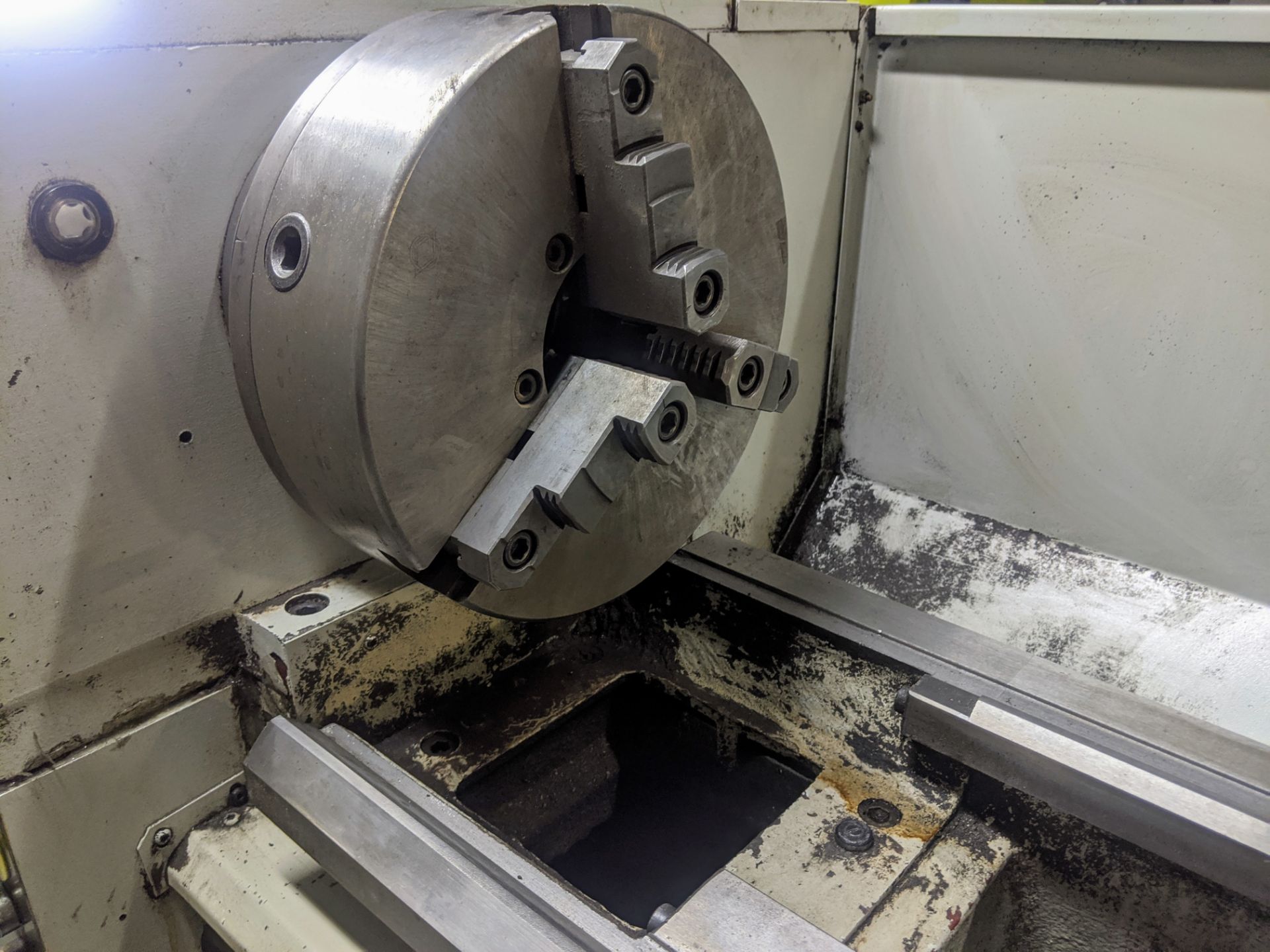 2007 DMTG CDS1680B Lathe, 20” x 80”, 12” 3-Jaw Chuck, 3.75” Bore, Tool Post, Tailstock, Steady Rest, - Image 4 of 15