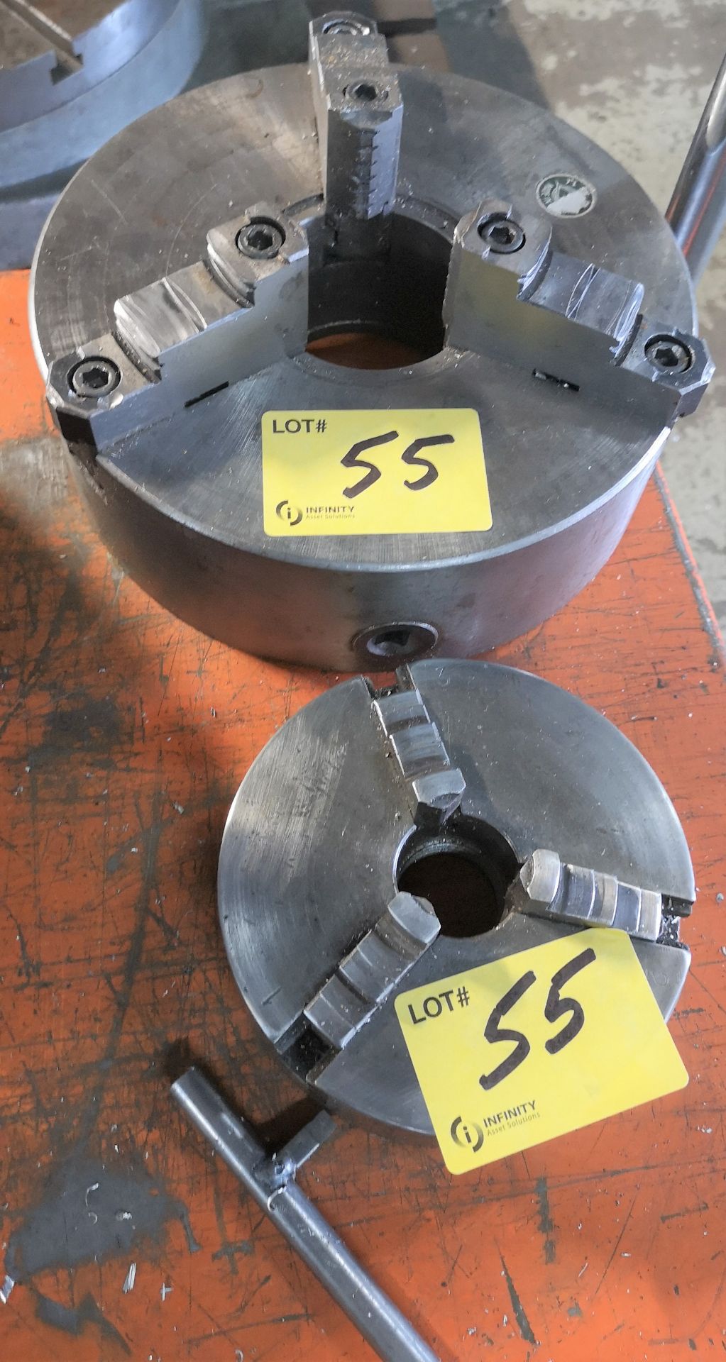 LOT 10" AND 6" 3-JAW CHUCKS