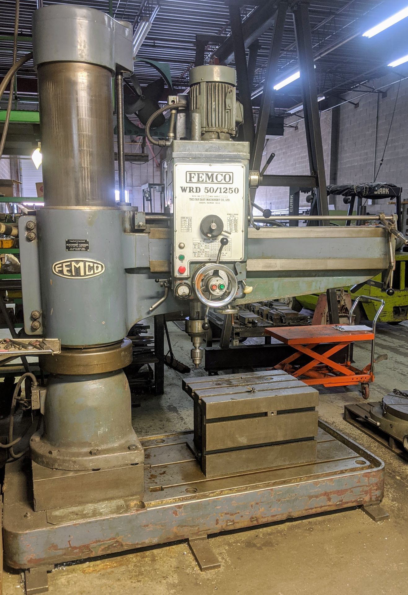 FEMCO WRD 50/1250 Radial Arm Drill, 4’ Arm, 1,920 RPM, s/n 79-4065 - Image 3 of 6
