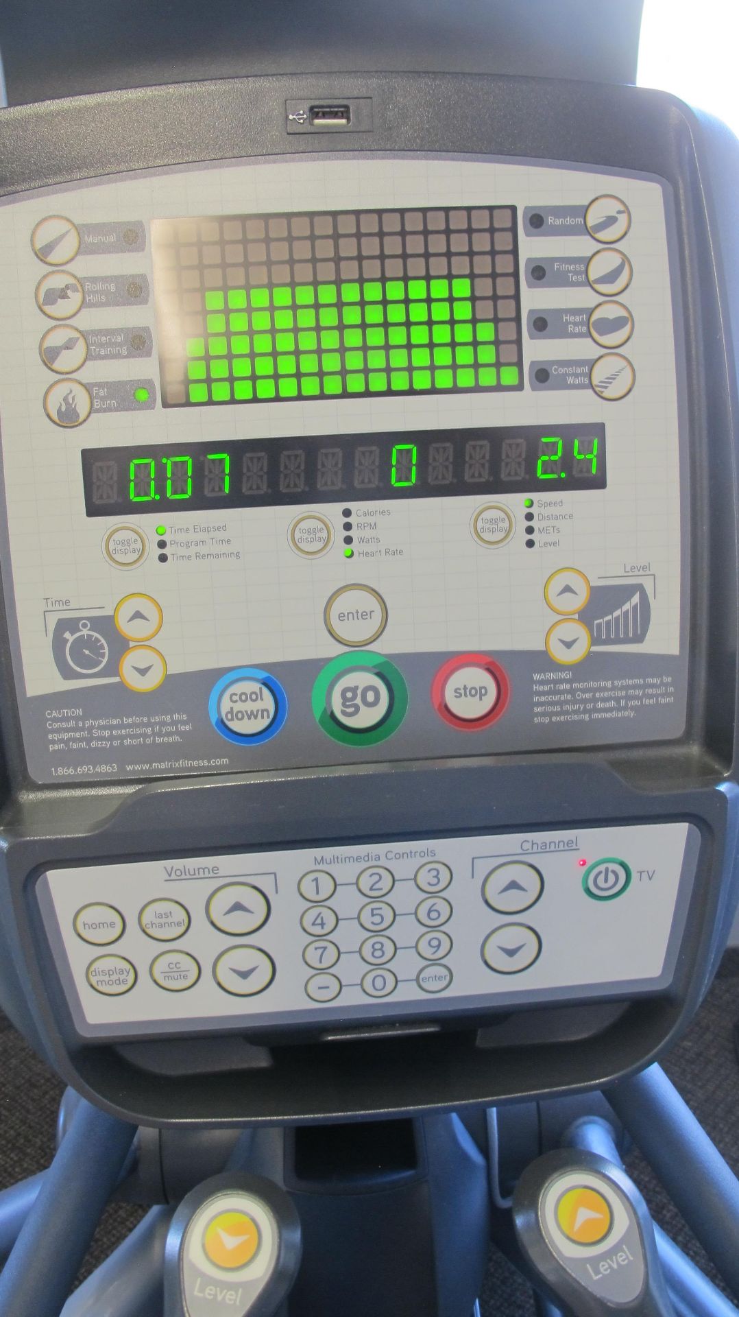 MATRIX E-3X/5X/7X-03-F Elliptical Machine w/ TV Screen W/ Satellite Hookup, HURE-3X-01-C Digital - Image 8 of 13