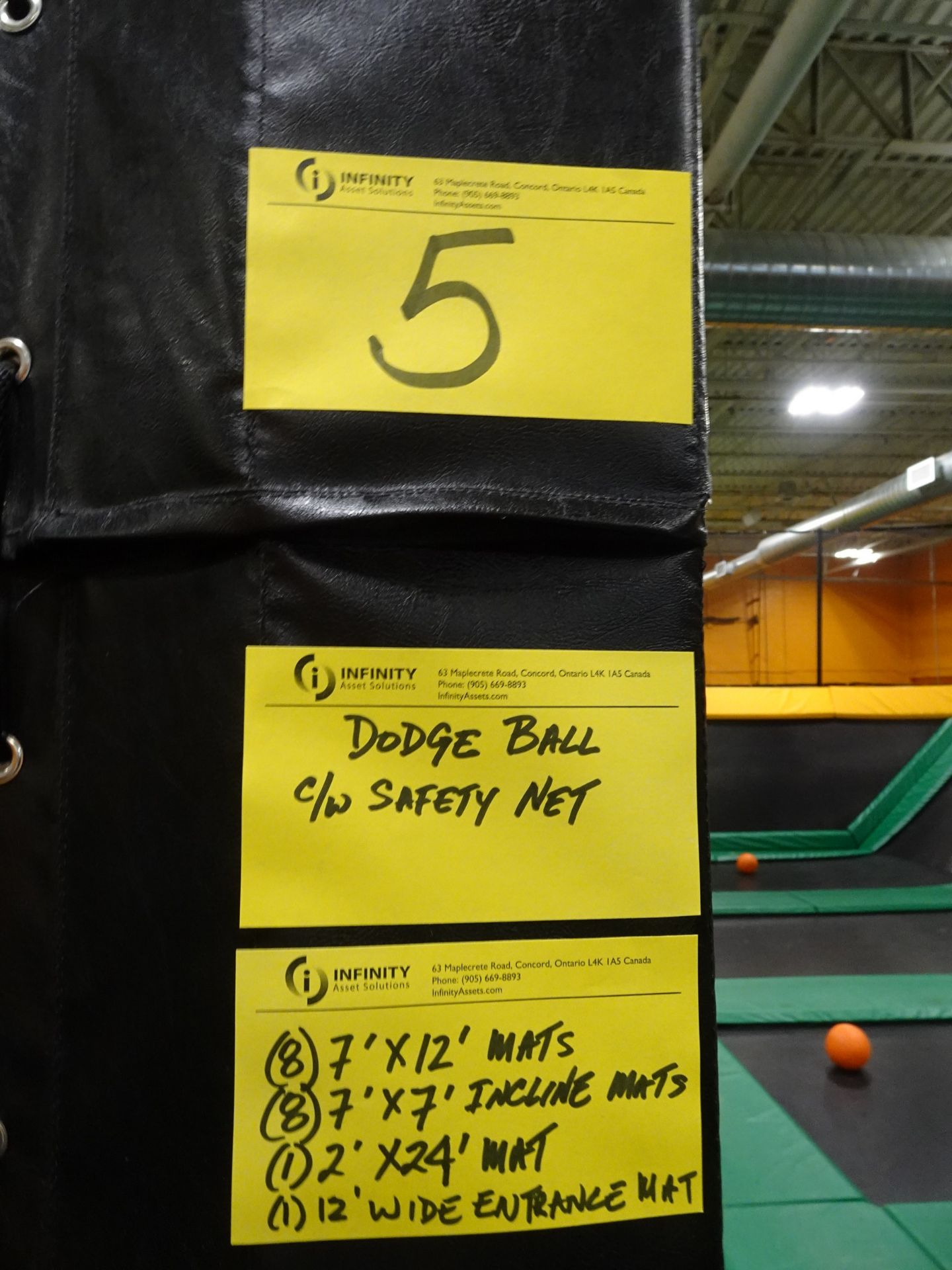 Dodge Ball compete w/ (8) 7' x 12' long mats, (8) 7' x 7' incline mats, (1) 2' x 24' mat, (1) 12' - Image 5 of 9