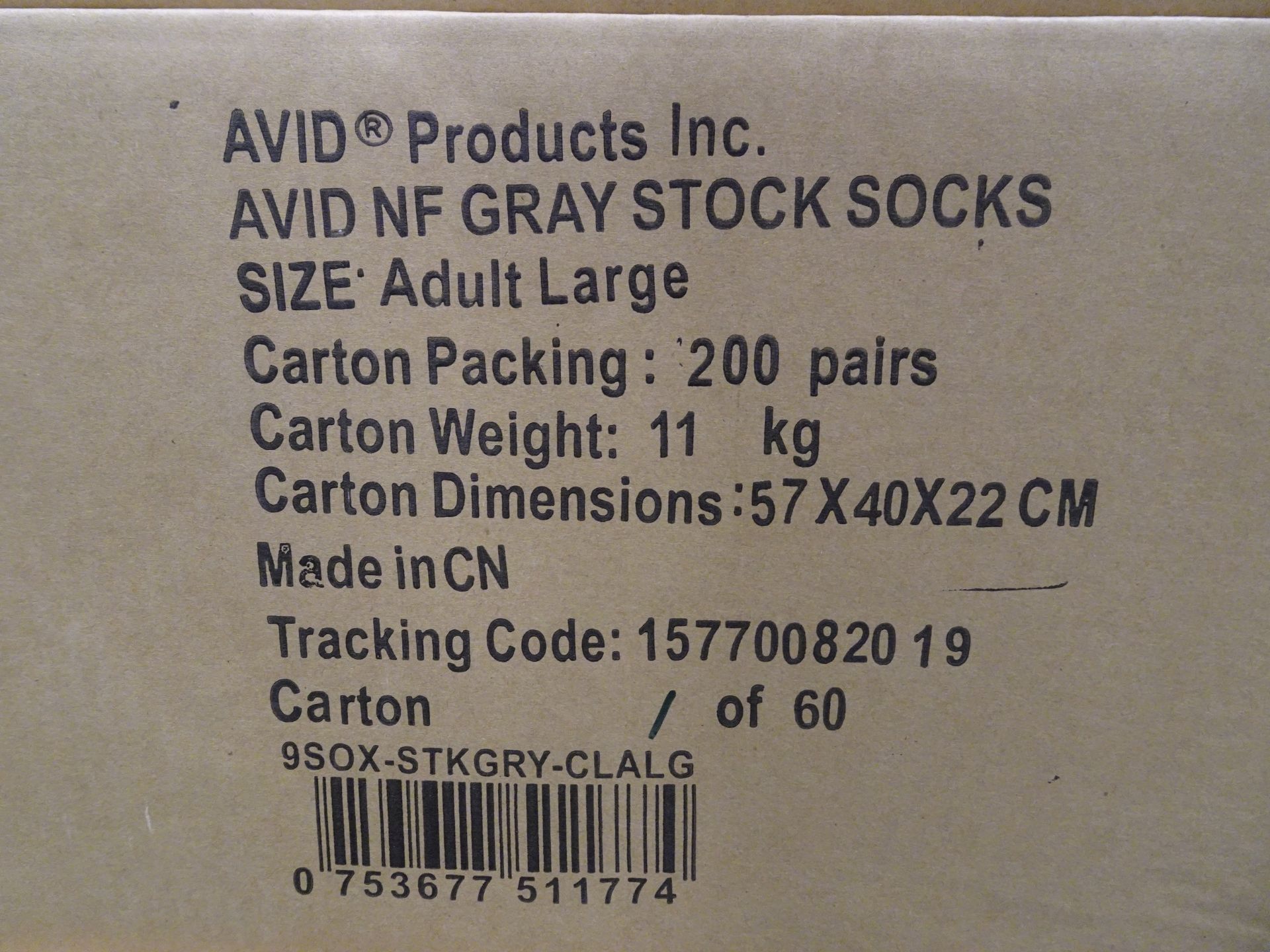 Box of (200) Socks w/ rubber grip, size: Adult Large - Image 2 of 2