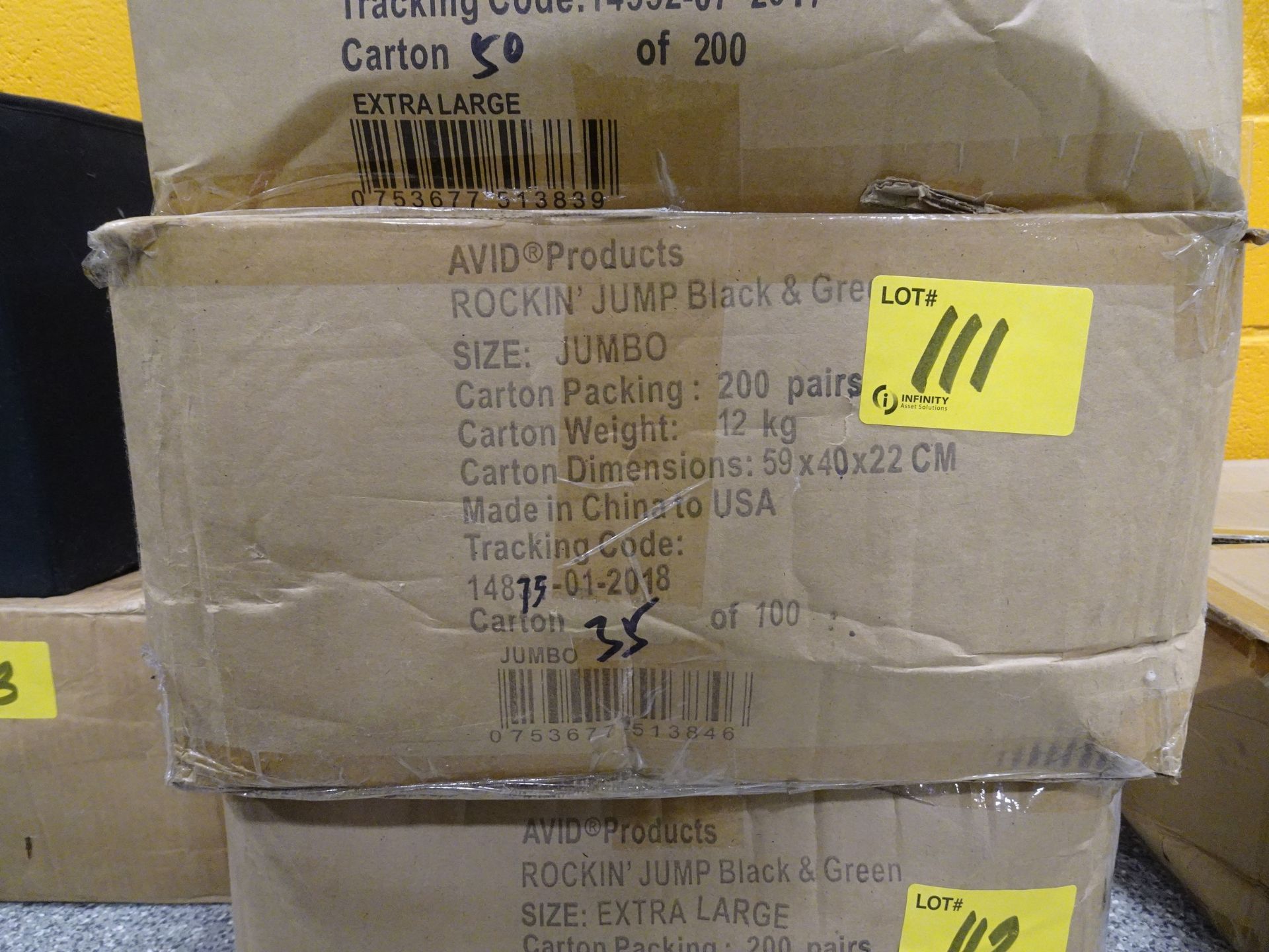 Box of (200) Socks w/ rubber grip, size: Jumbo