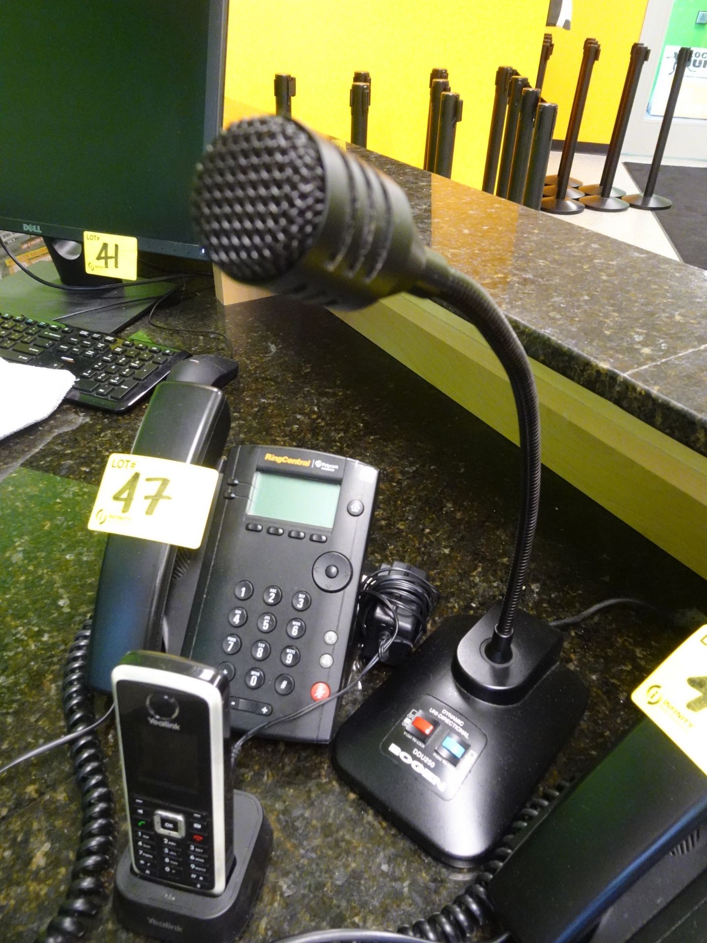 (2) Polycom Ring Central Phones Boger DDU250 Dynamic Uni-Directional microphone, Yealink cordless - Image 5 of 6