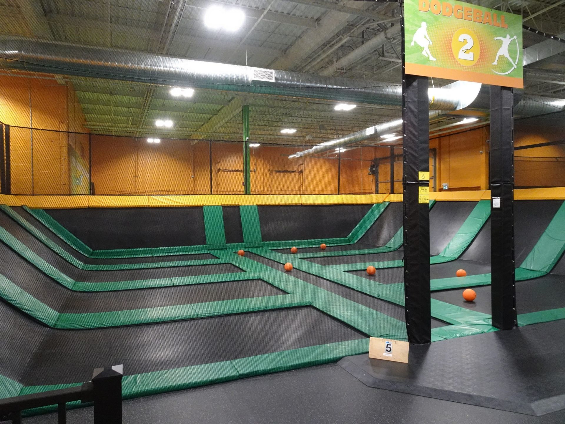 Dodge Ball compete w/ (8) 7' x 12' long mats, (8) 7' x 7' incline mats, (1) 2' x 24' mat, (1) 12'