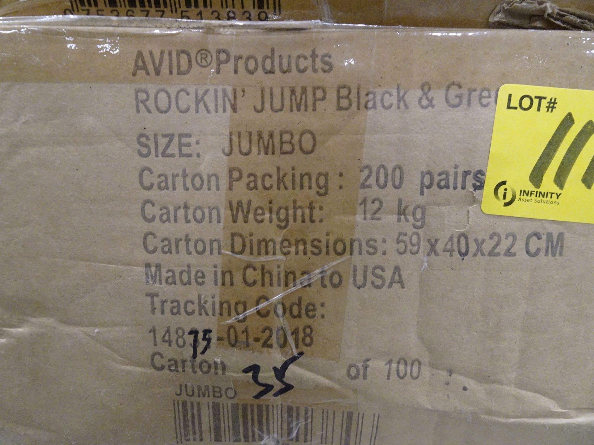 Box of (200) Socks w/ rubber grip, size: Jumbo - Image 2 of 2