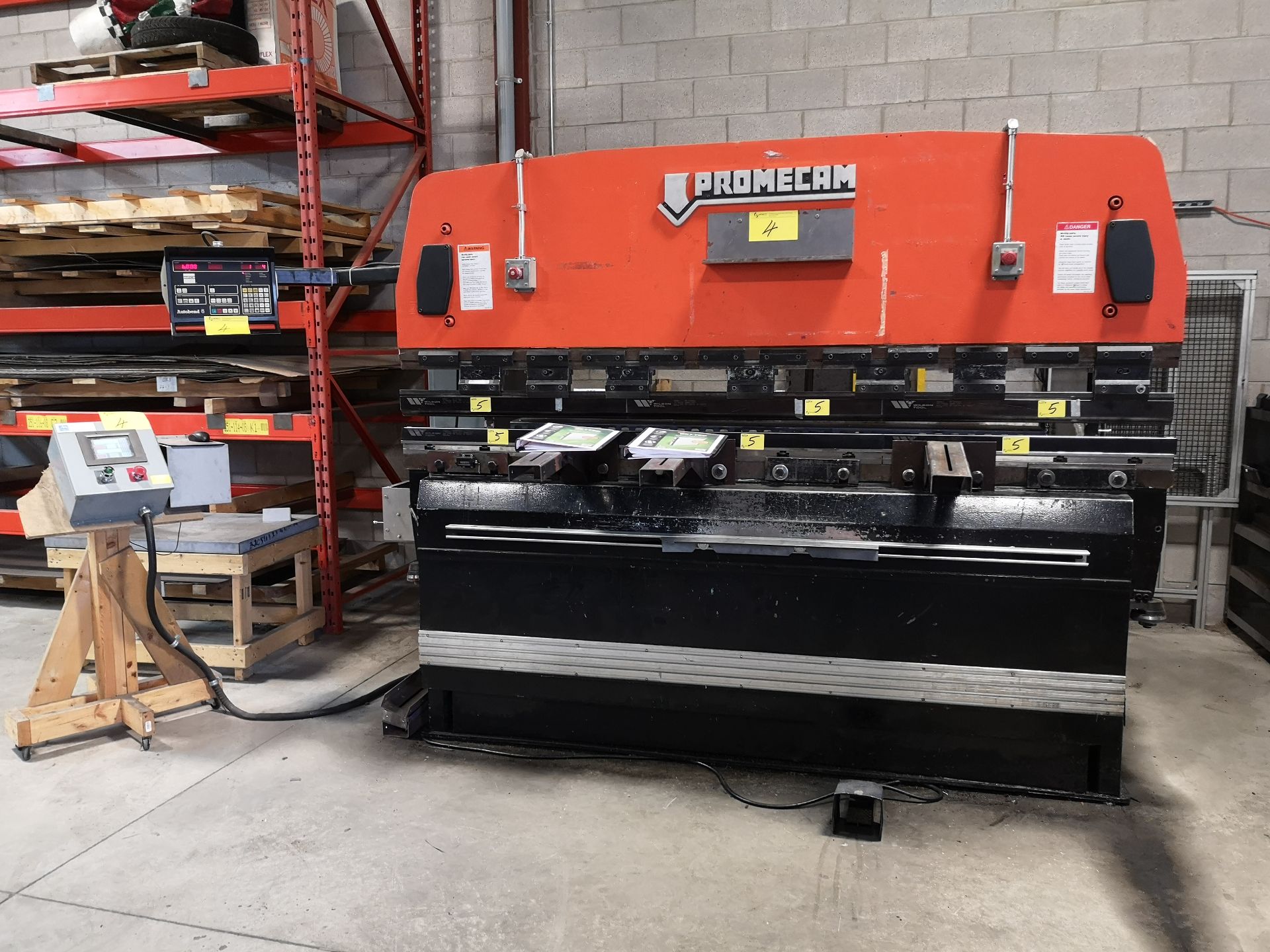 PROMECAM RG80 PRESS BRAKE, 88 TON X 8' CAP., HURCO AUTOBEND 6 BACK GAUGE, MICROGUARD LIGHT CURTAINS,