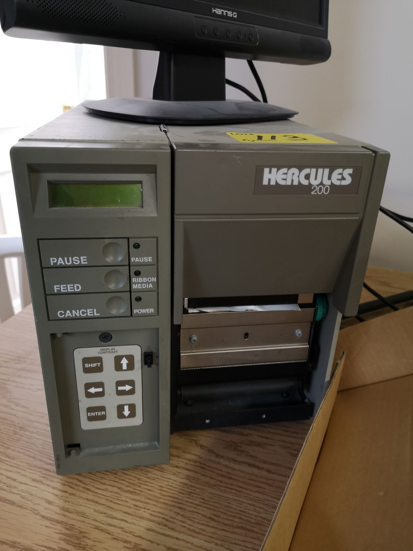 HERCULES 200 LABEL PRINTER W/ FEEDER, MONITOR, ETC. - Image 2 of 6