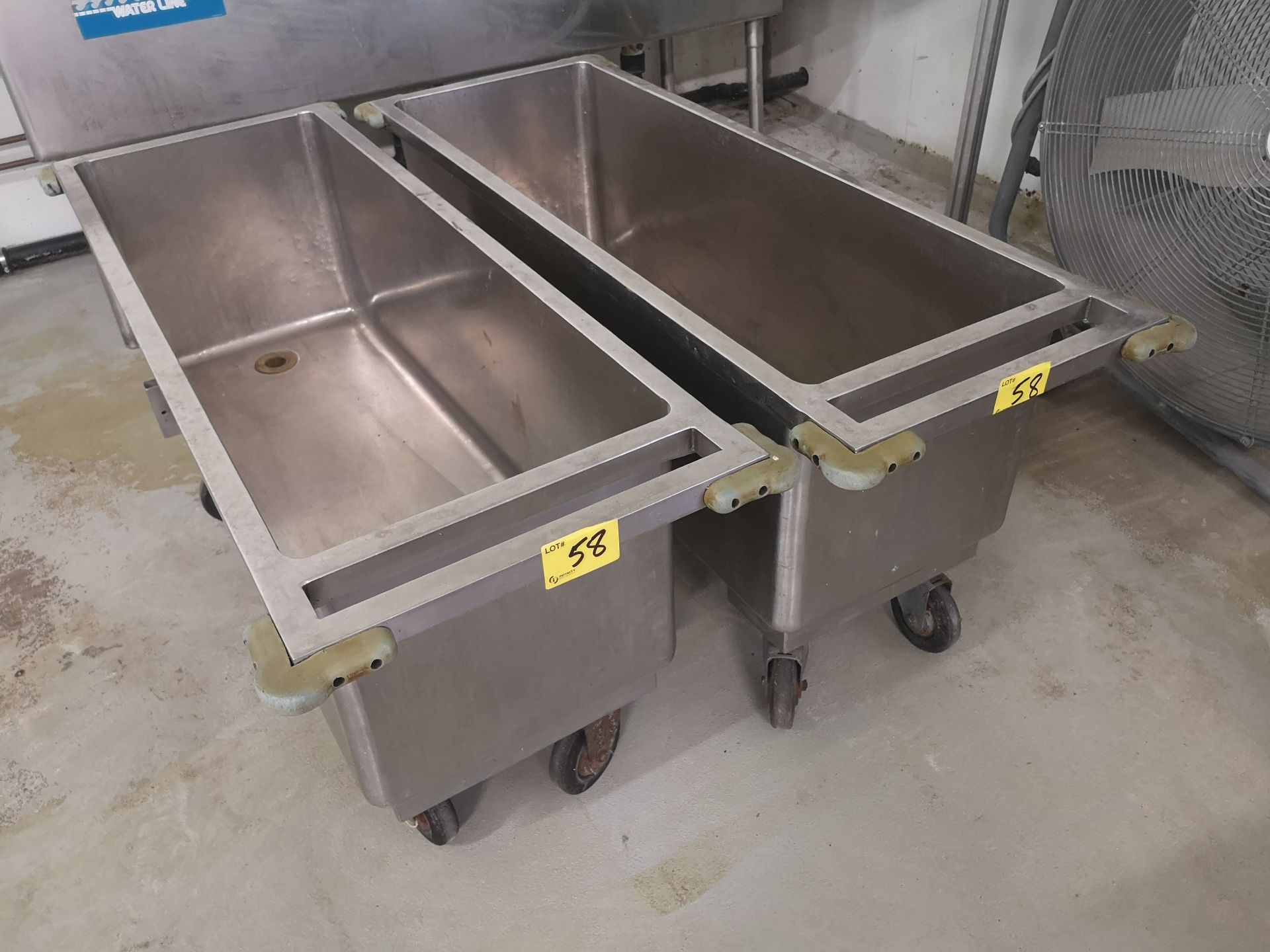 LOT (2) 46" X 16" PORTABLE BINS