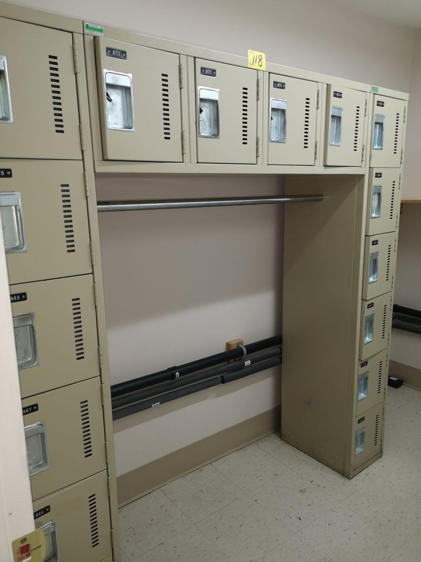 LOT OF (2) BANKS OF LOCKERS EACH WITH 16-DOORS