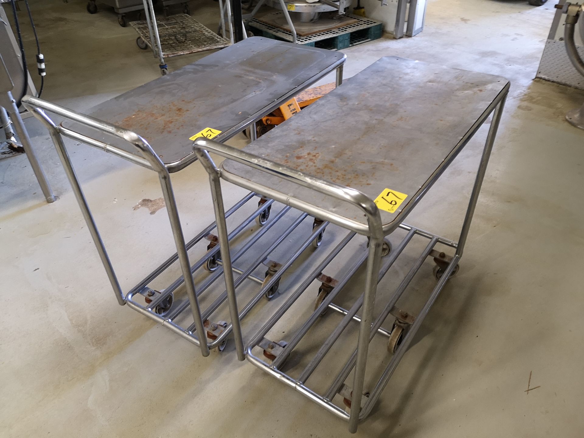 LOT (2) PORTABLE STEEL CARTS