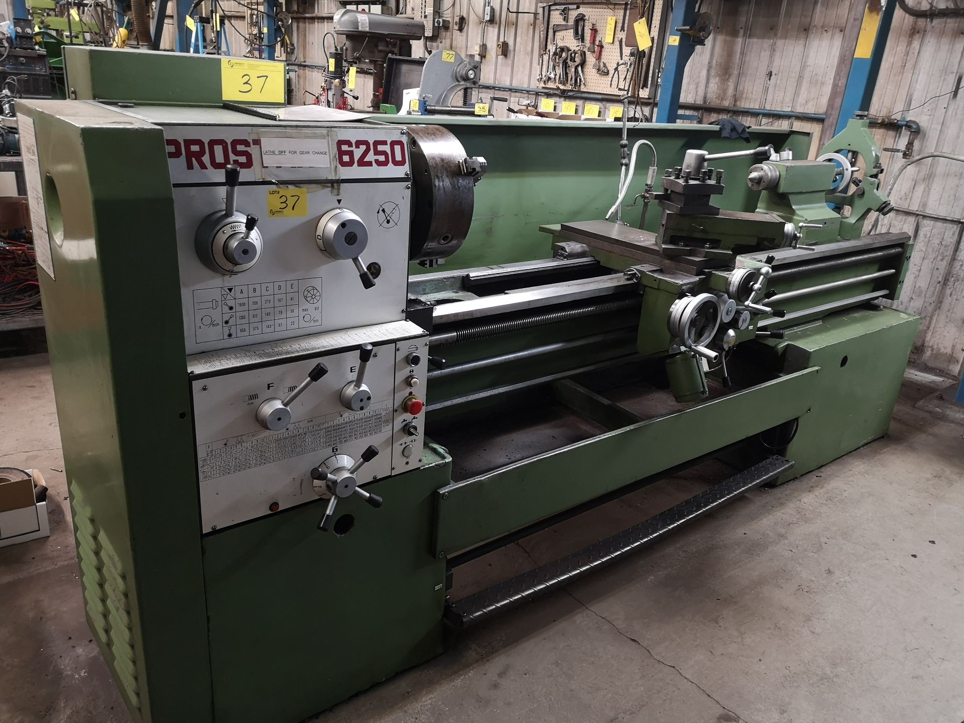 PROSTAR 6250 LATHE, 20" X 80", 12" 3-JAW CHUCK, 2.5" BORE, TAILSTOCK, STEADY REST, TOOL POST, SPEEDS - Image 2 of 10